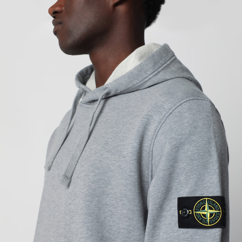 Grey mélange cotton hoodie 4