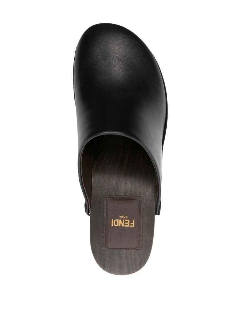 logo block-heel mules - 4