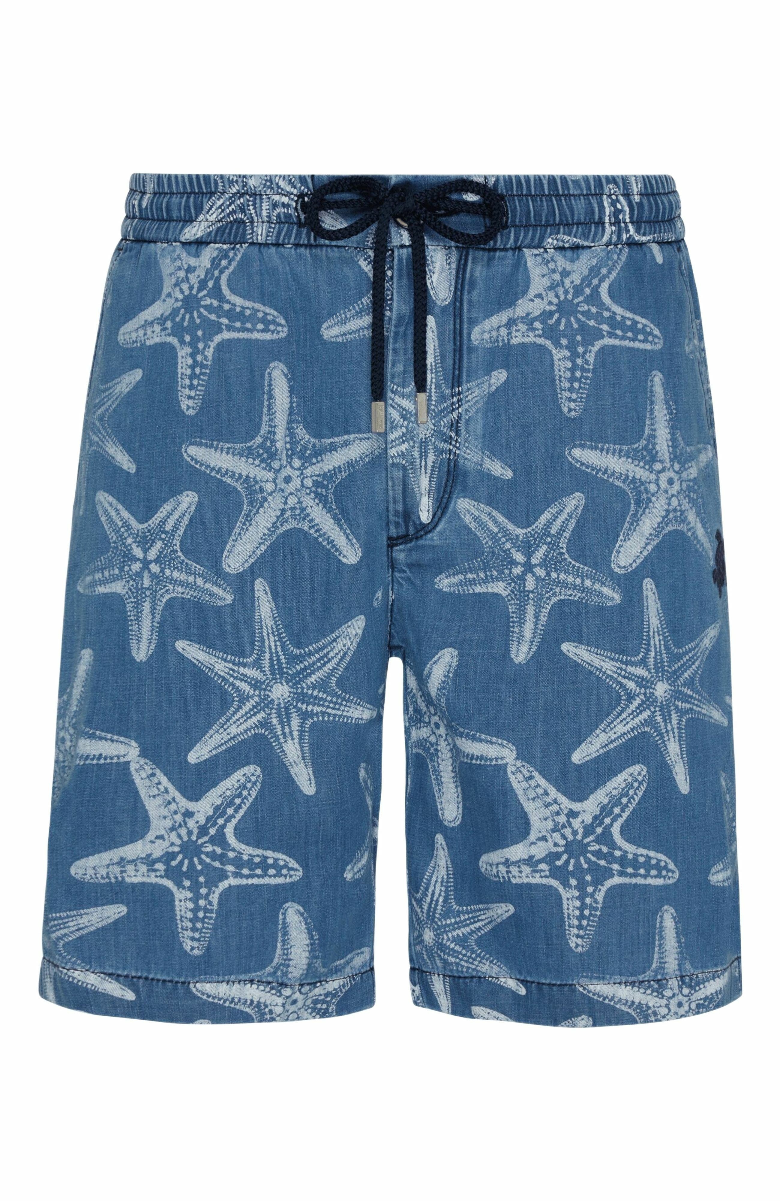 Vilebrequin Men's Starfish Light Printed Denim Bermuda Shorts in Bleach Denim W4 at Nordstrom - 2