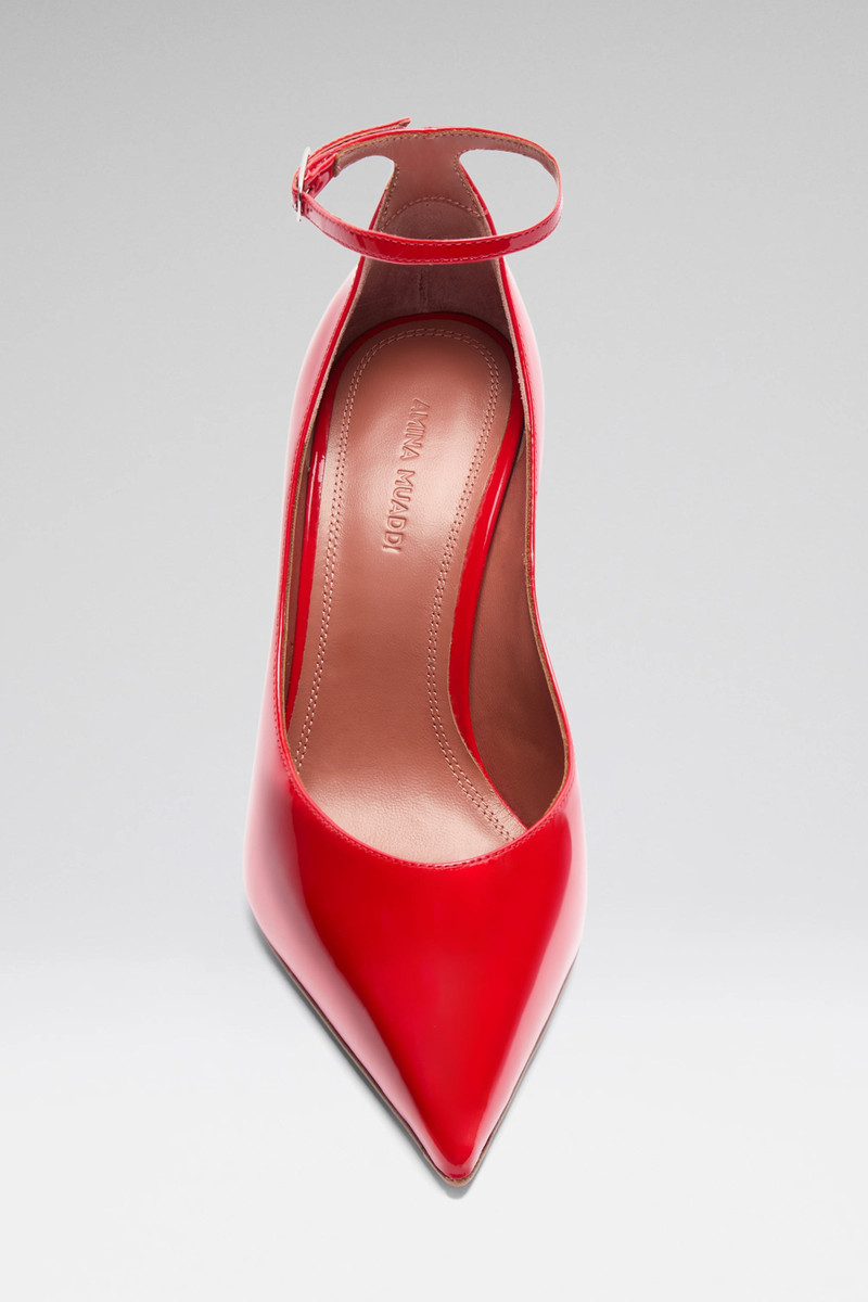 Amina Muaddi ANOK PUMP 105 RED PATENT outlook