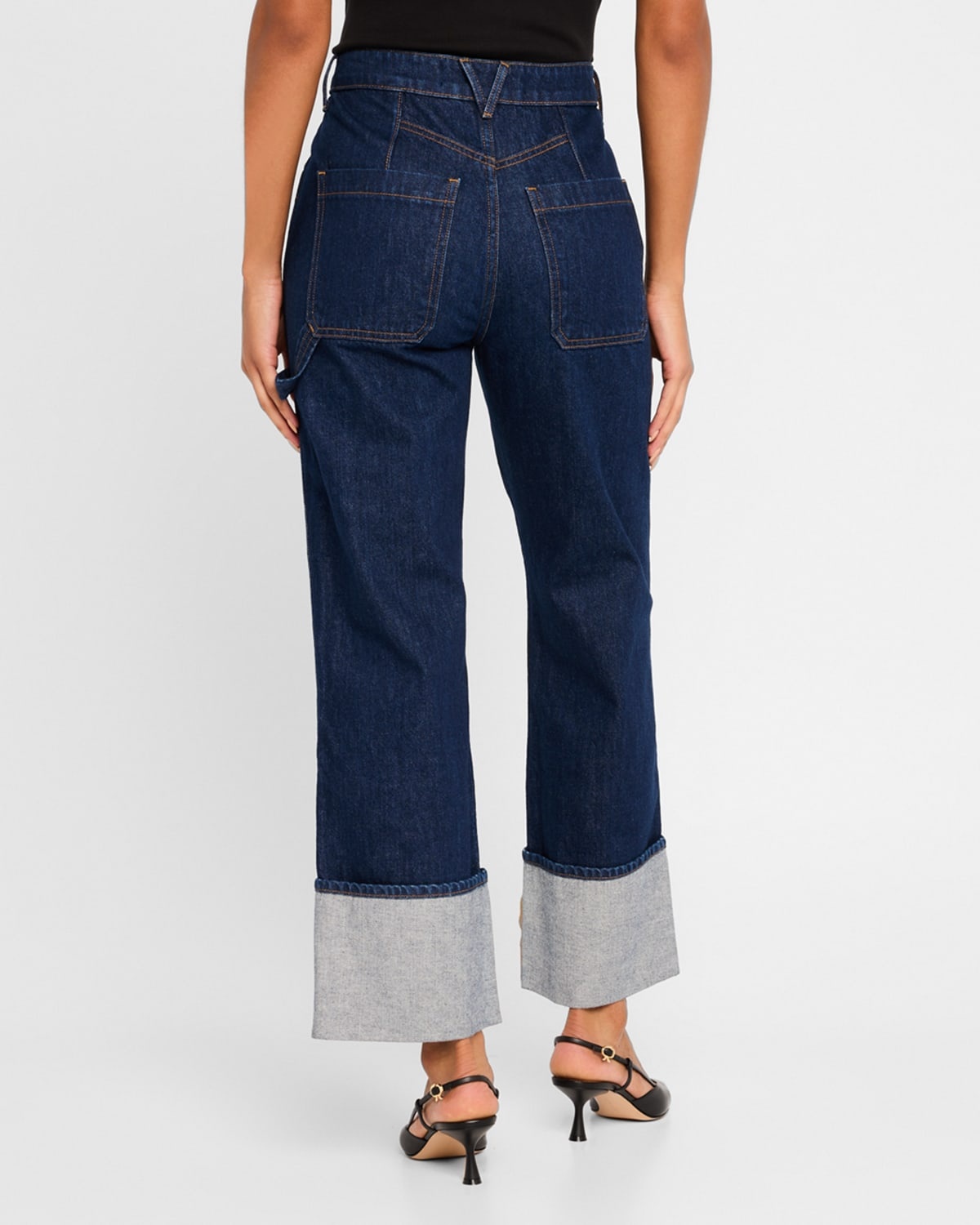 Dylan High-Rise Straight Cuffed Jeans - 4