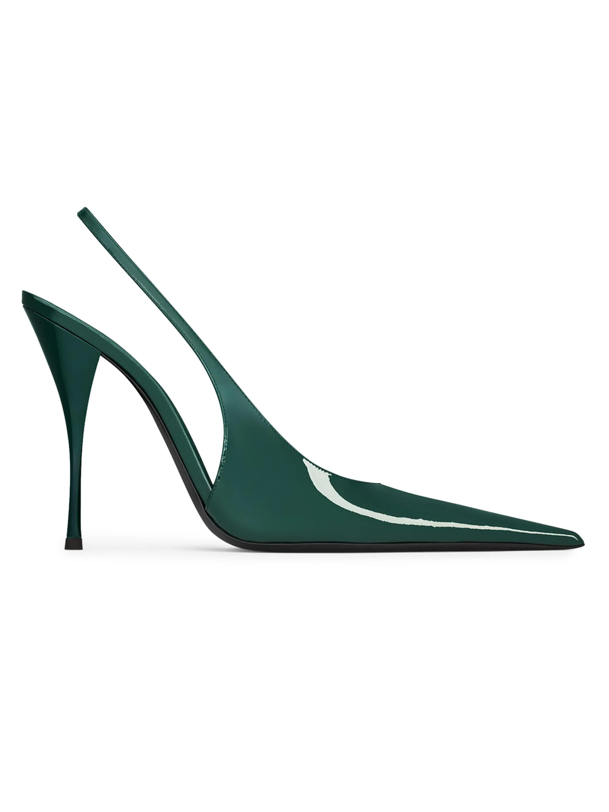Women's Slingback Pumps in Patent Leather - Forest Green - 1