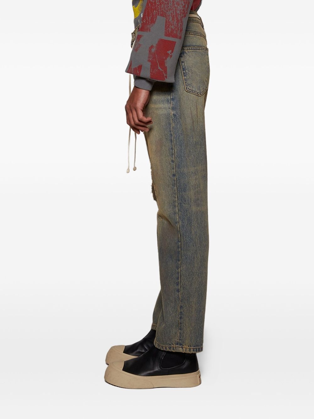 distressed denim jeans - 4