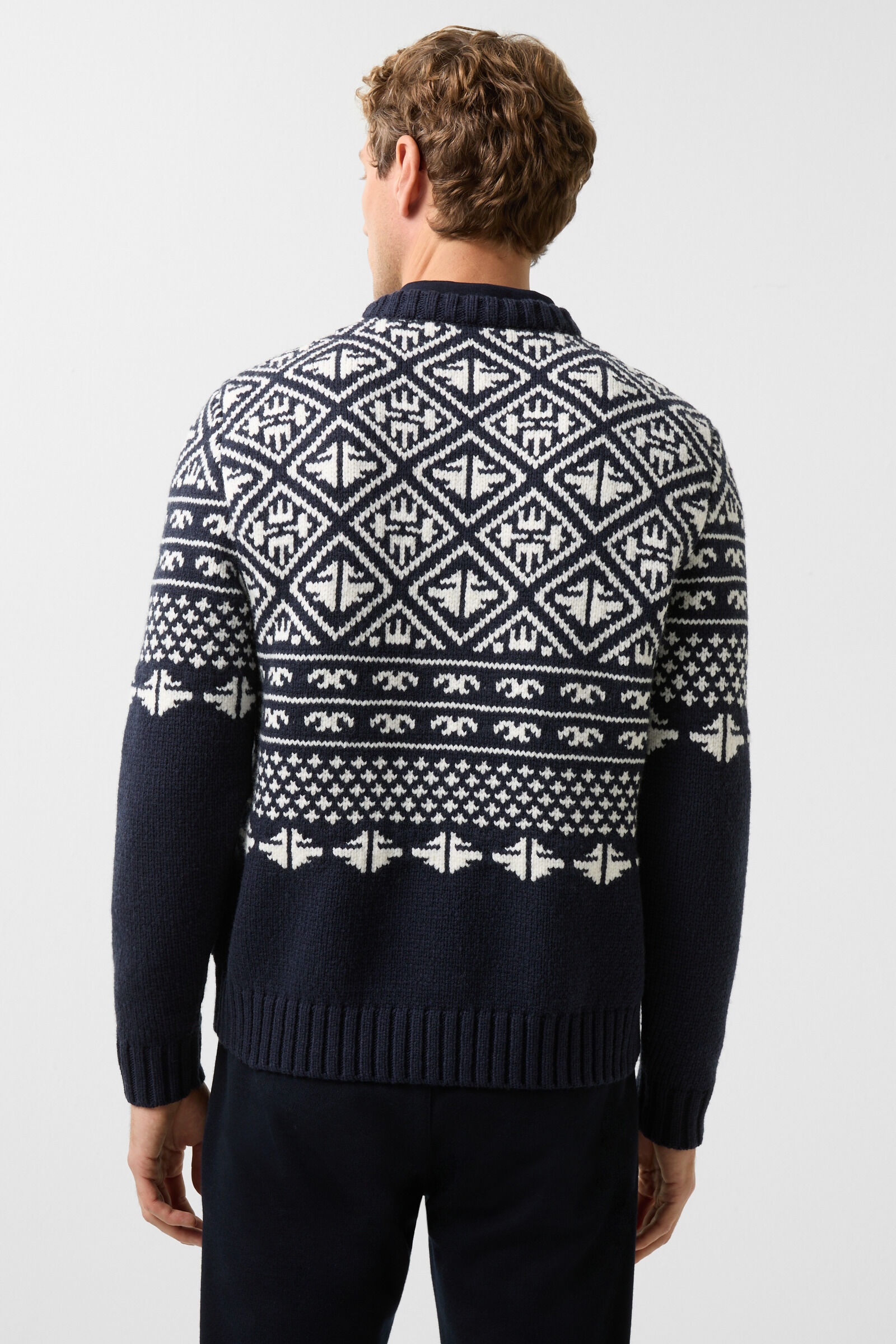 Lucian Sweater in Navy blue/White - 2
