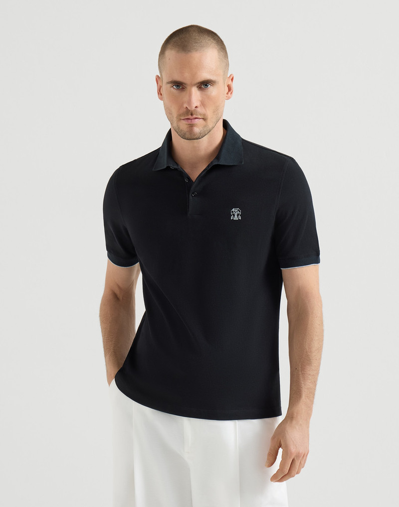 Cotton piqué polo shirt with logo 2