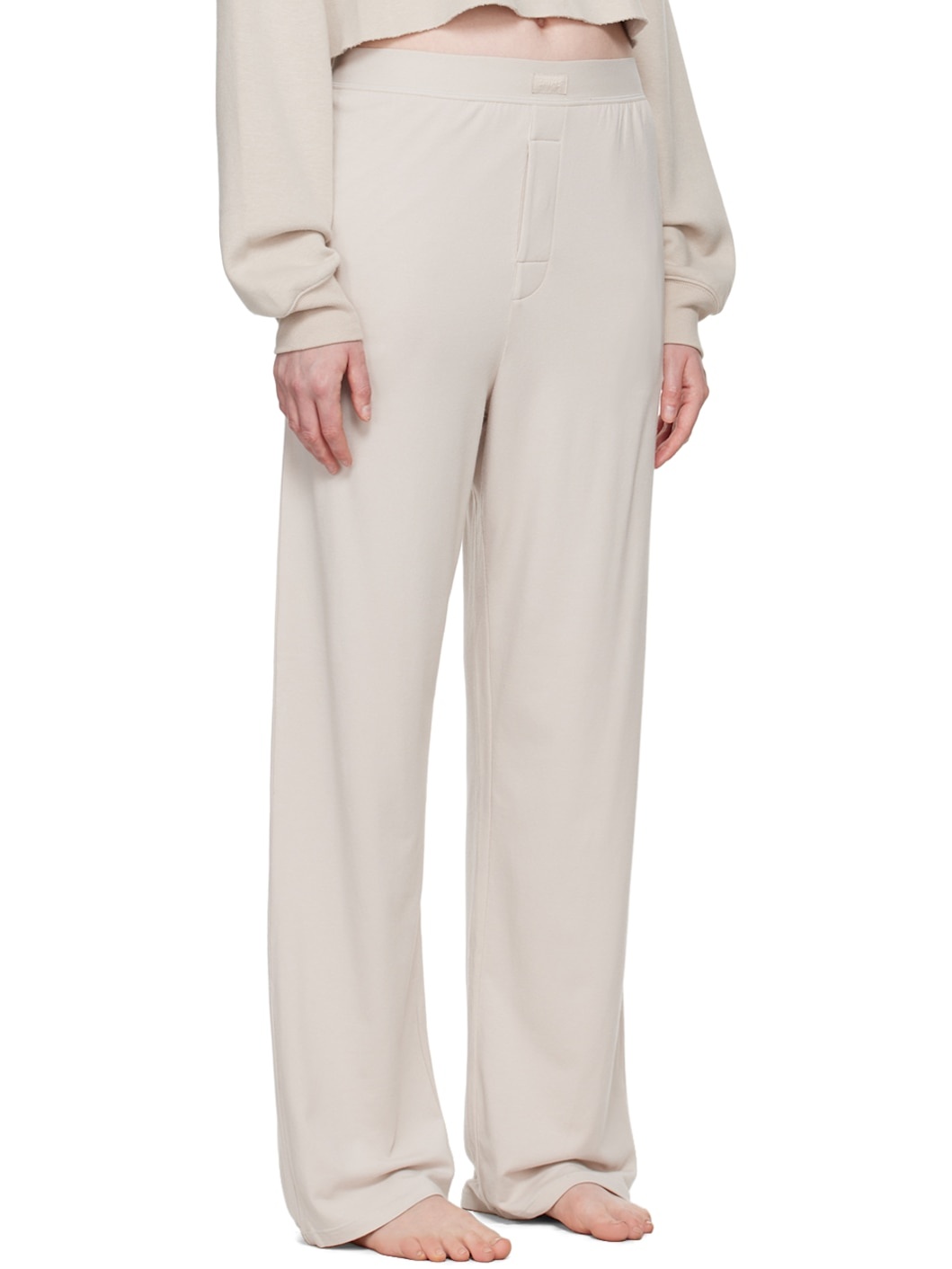 Beige Boyfriend Loose Lounge Pants - 2