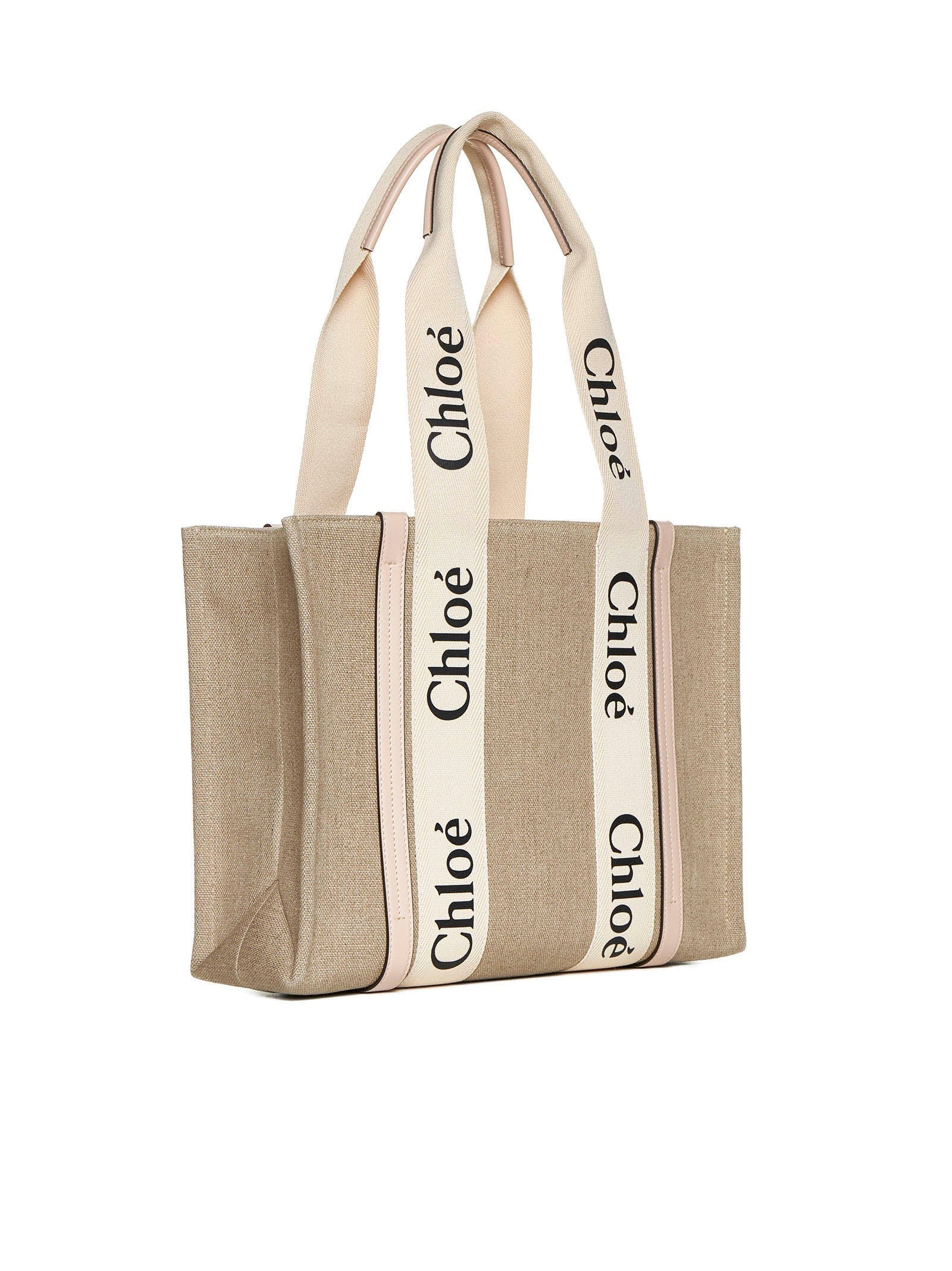 Chloé Women Medium Woody Tote Bag In Linen - 2