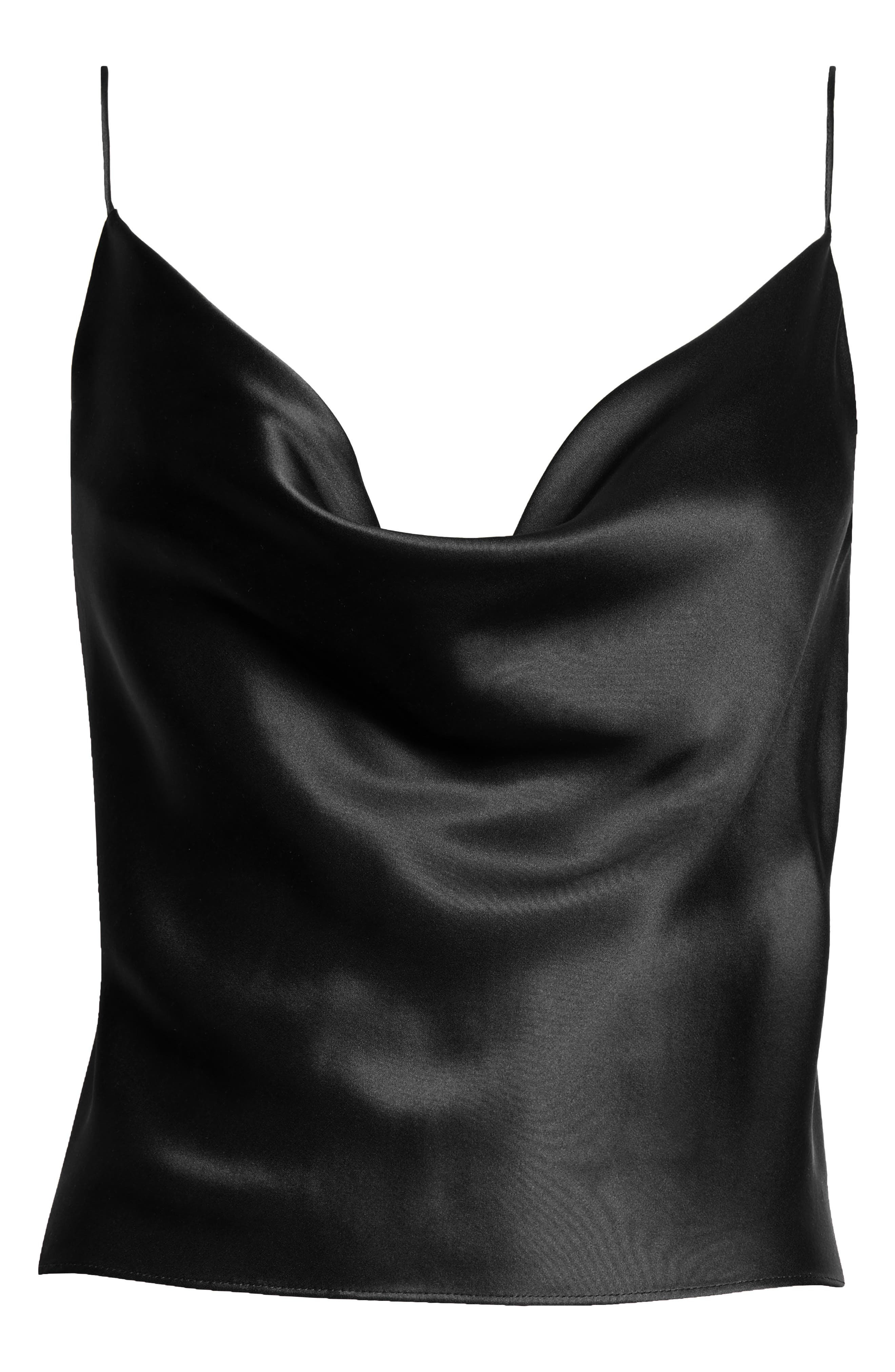 L'AGENCE Calista Cowl Neck Silk Camisole in Black at Nordstrom - 6
