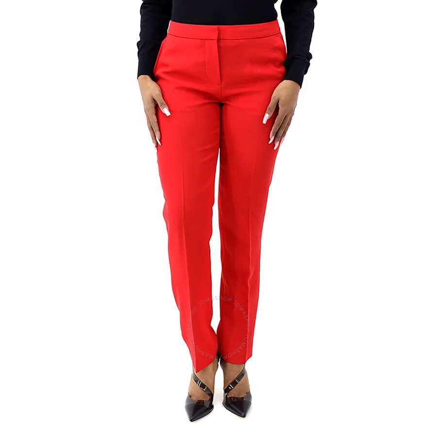 Burberry Bright Red Wool Straight-fit Tailored Trousers - 4