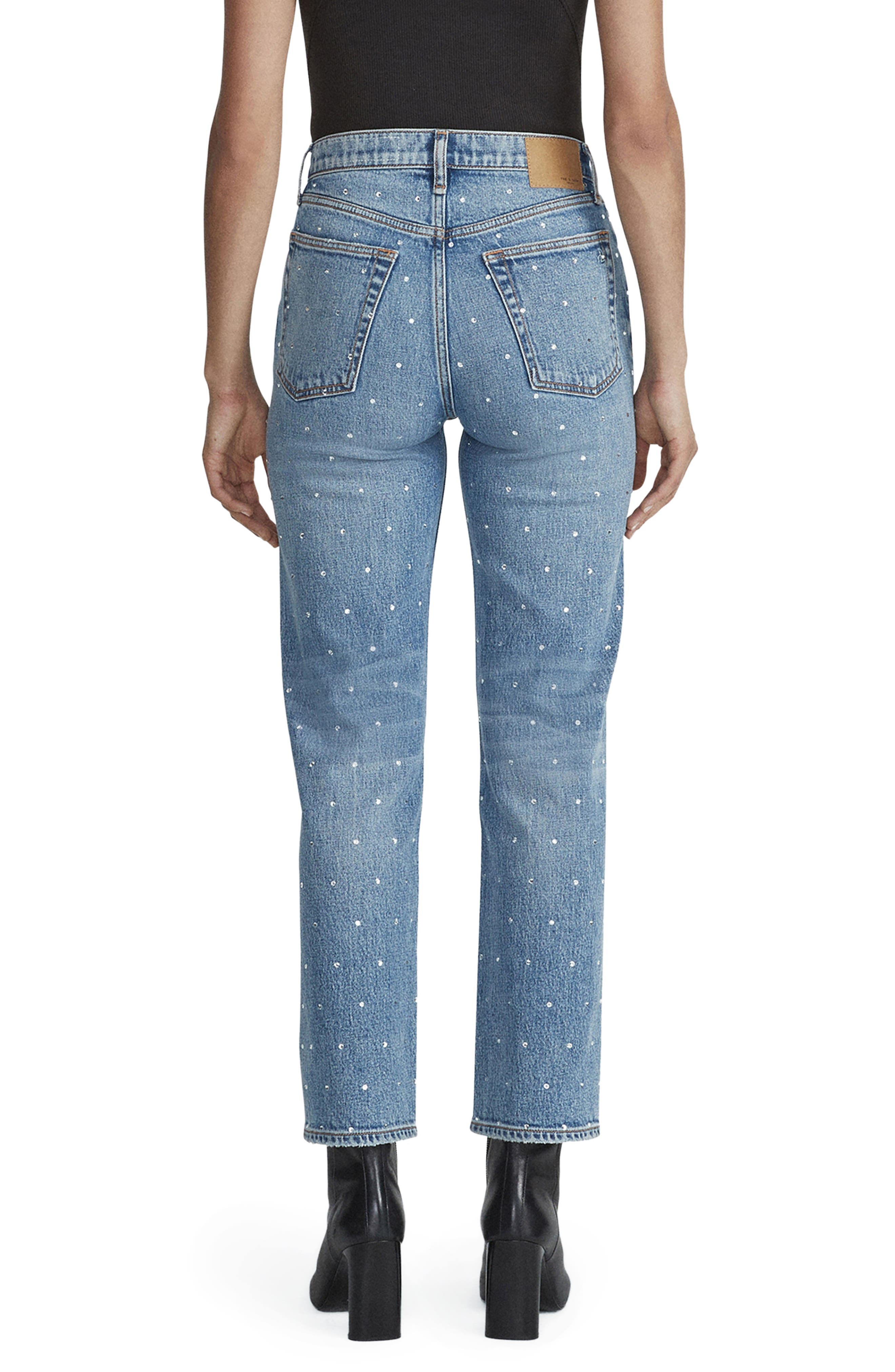 Harlow Rhinestone Straight Leg Jeans - 2