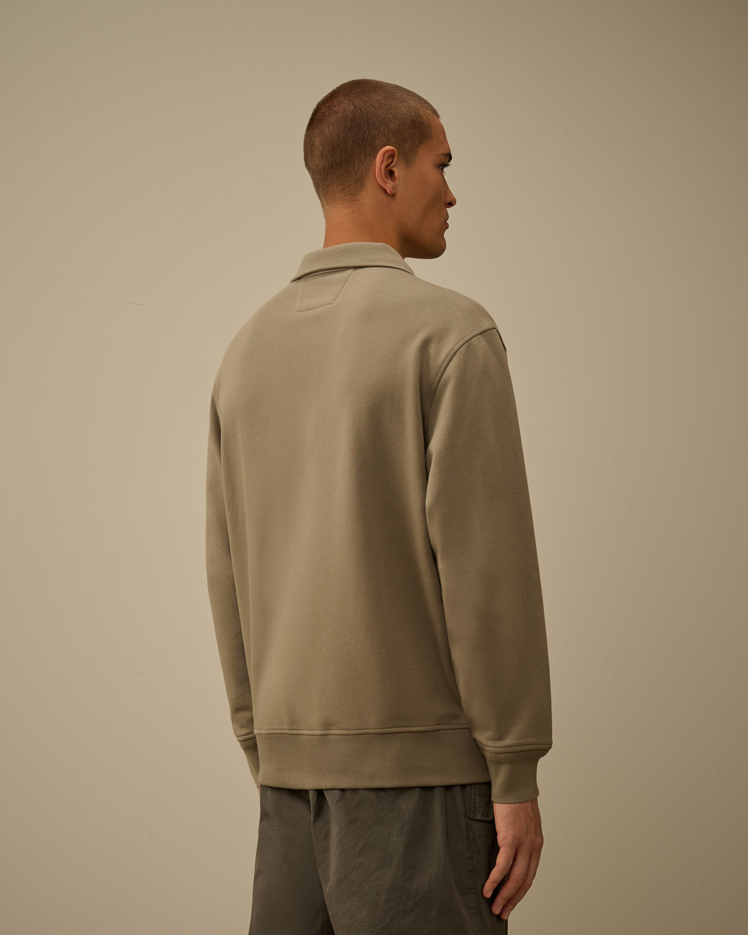 Diagonal Raised Fleece Half Zip Sweatshirt - 4