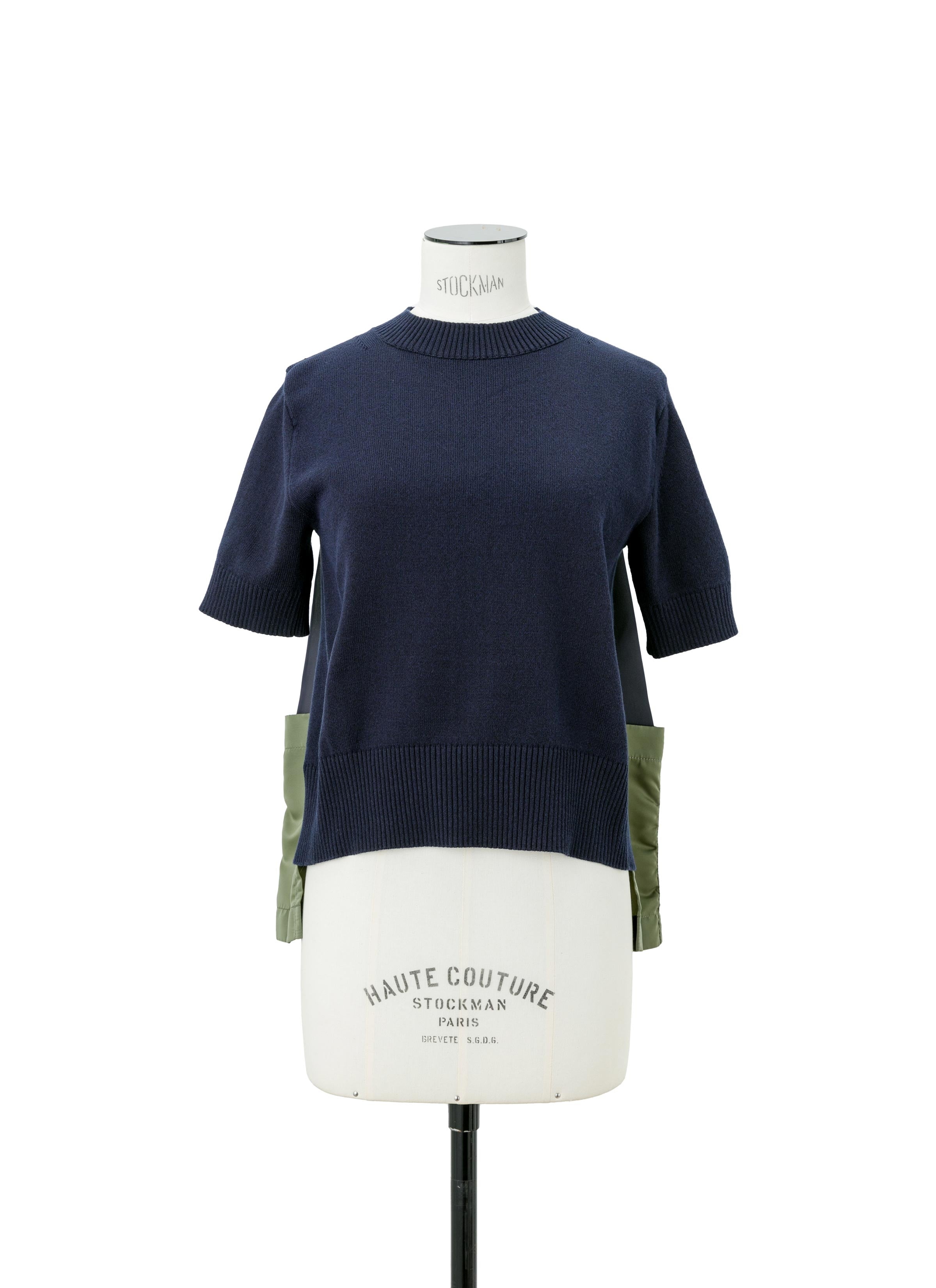 Nylon Twill x Knit Pullover - 2