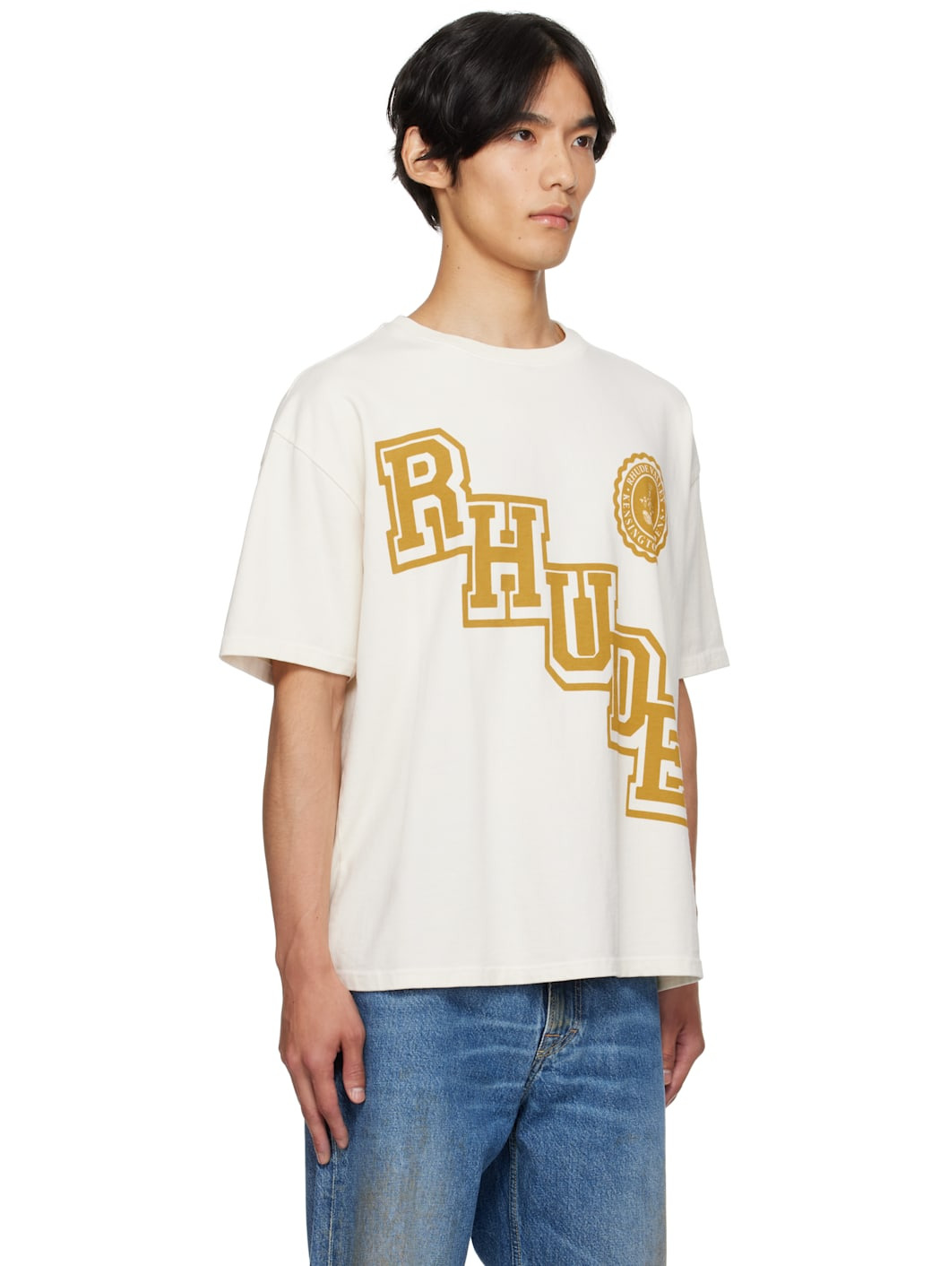 Off-White 'Rhude' Collegiate Crest T-shirt - 2