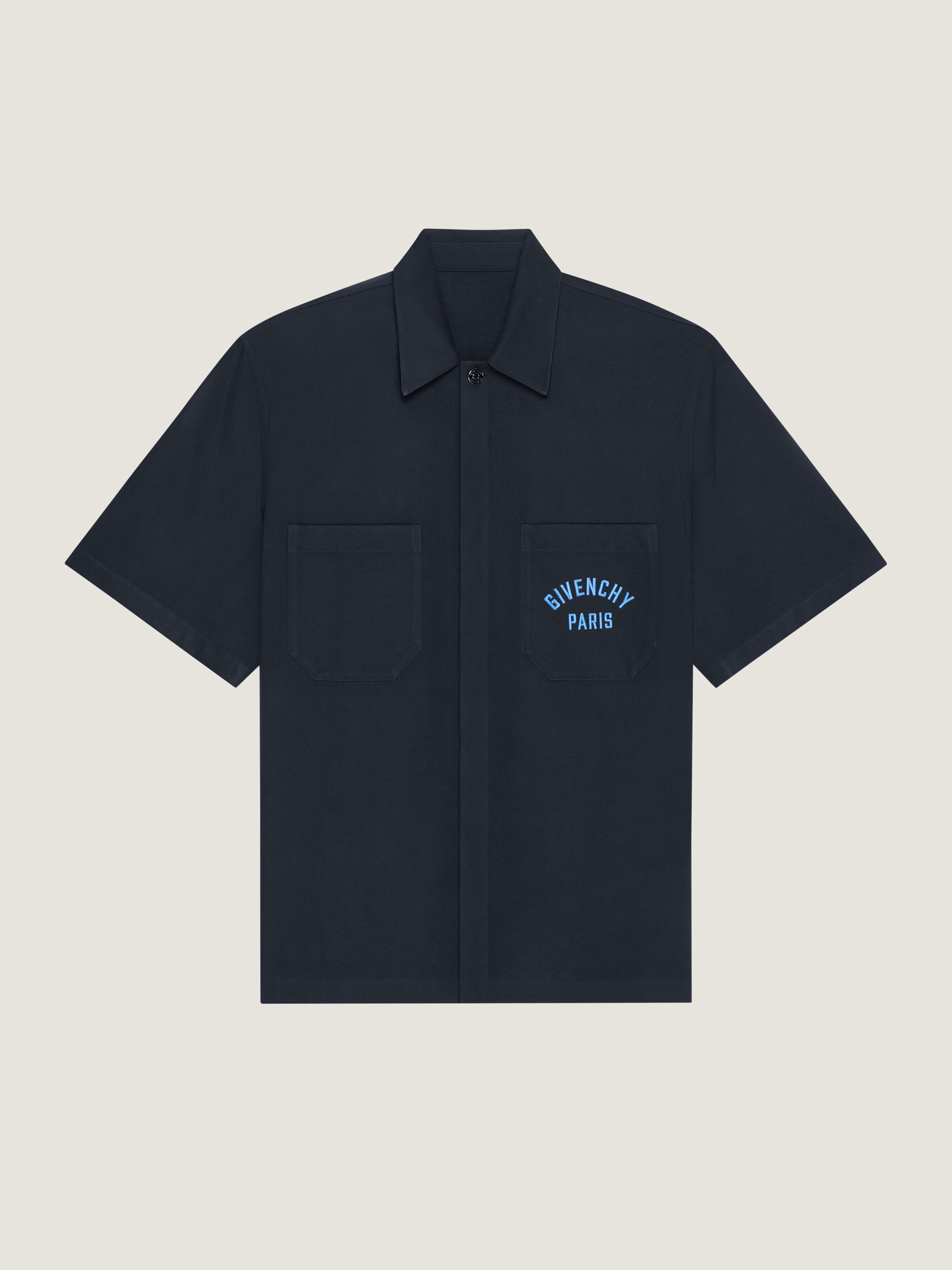 SHIRT IN COTTON WITH GIVENCHY PARIS EMBROIDERY - 1