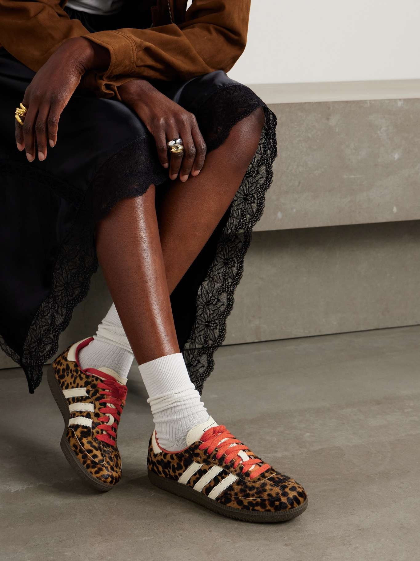 Samba OG leather-trimmed leopard-print pony hair sneakers Leopard print - 2