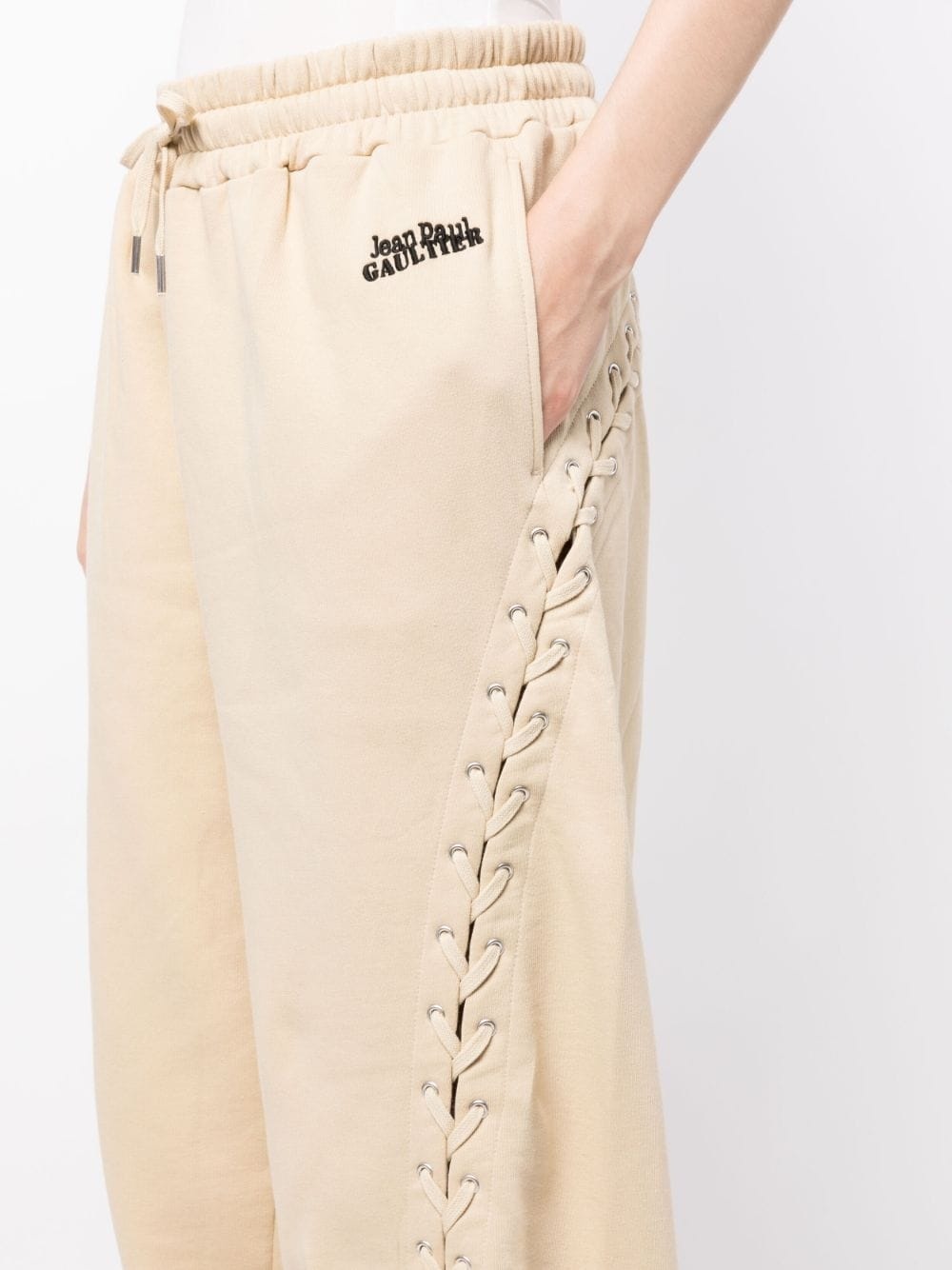 lace-up track pants - 5