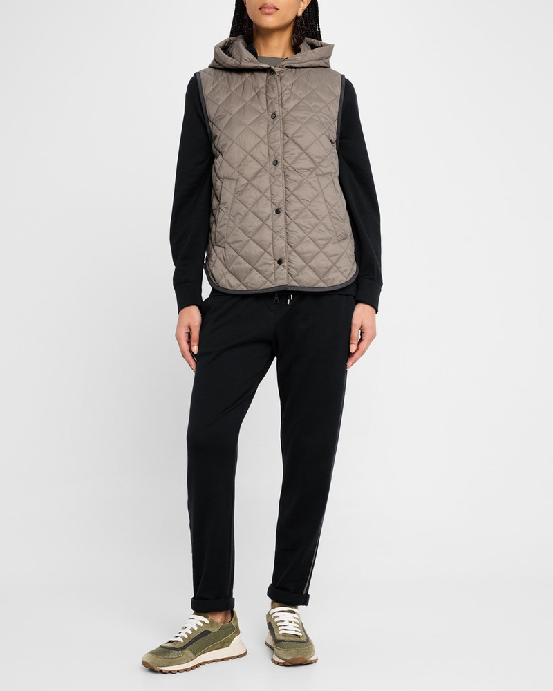 Brunello Cucinelli Quilted Nylon Padded Thermal Hooded Vest outlook