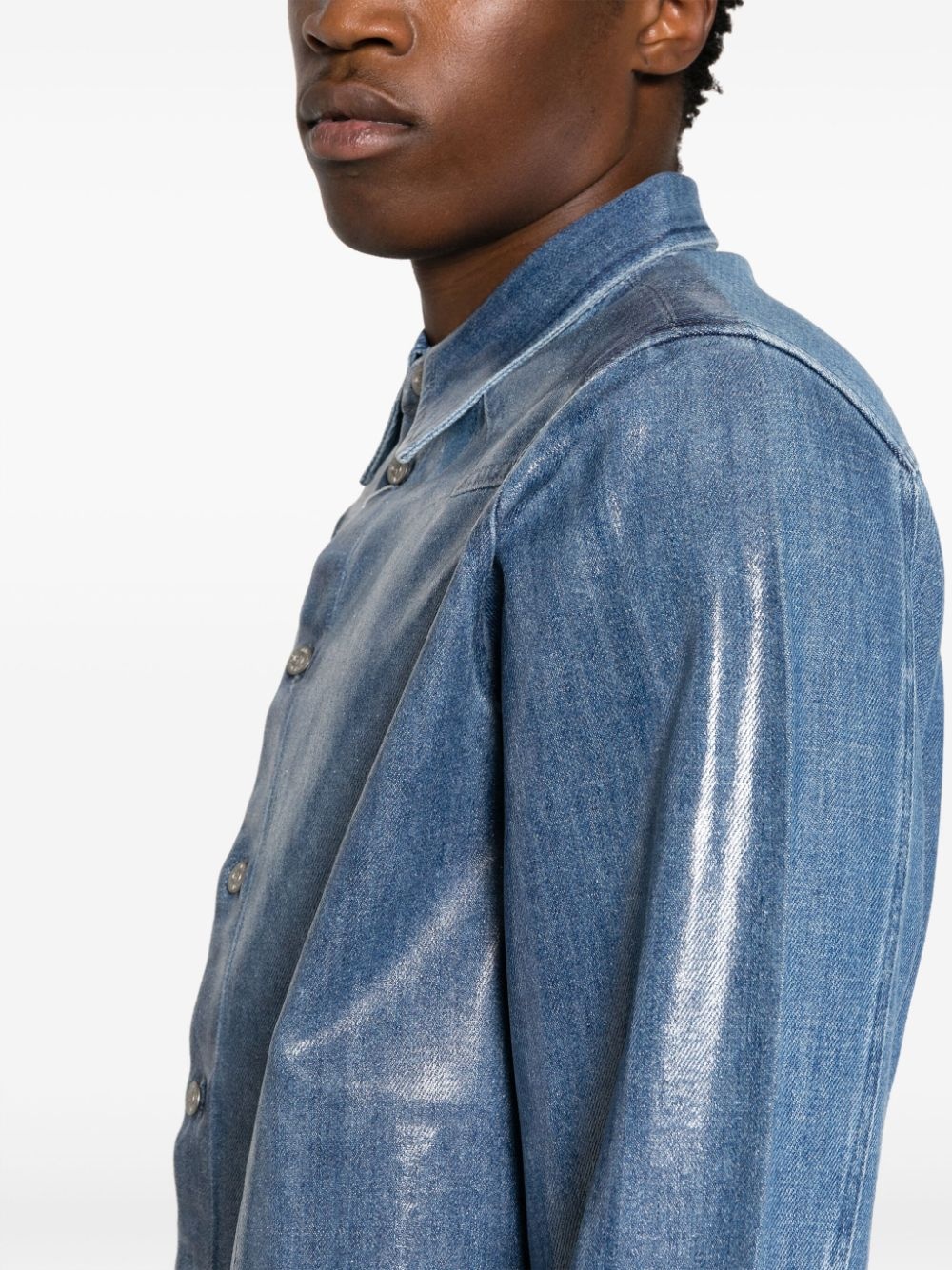 button-up denim shirt - 5