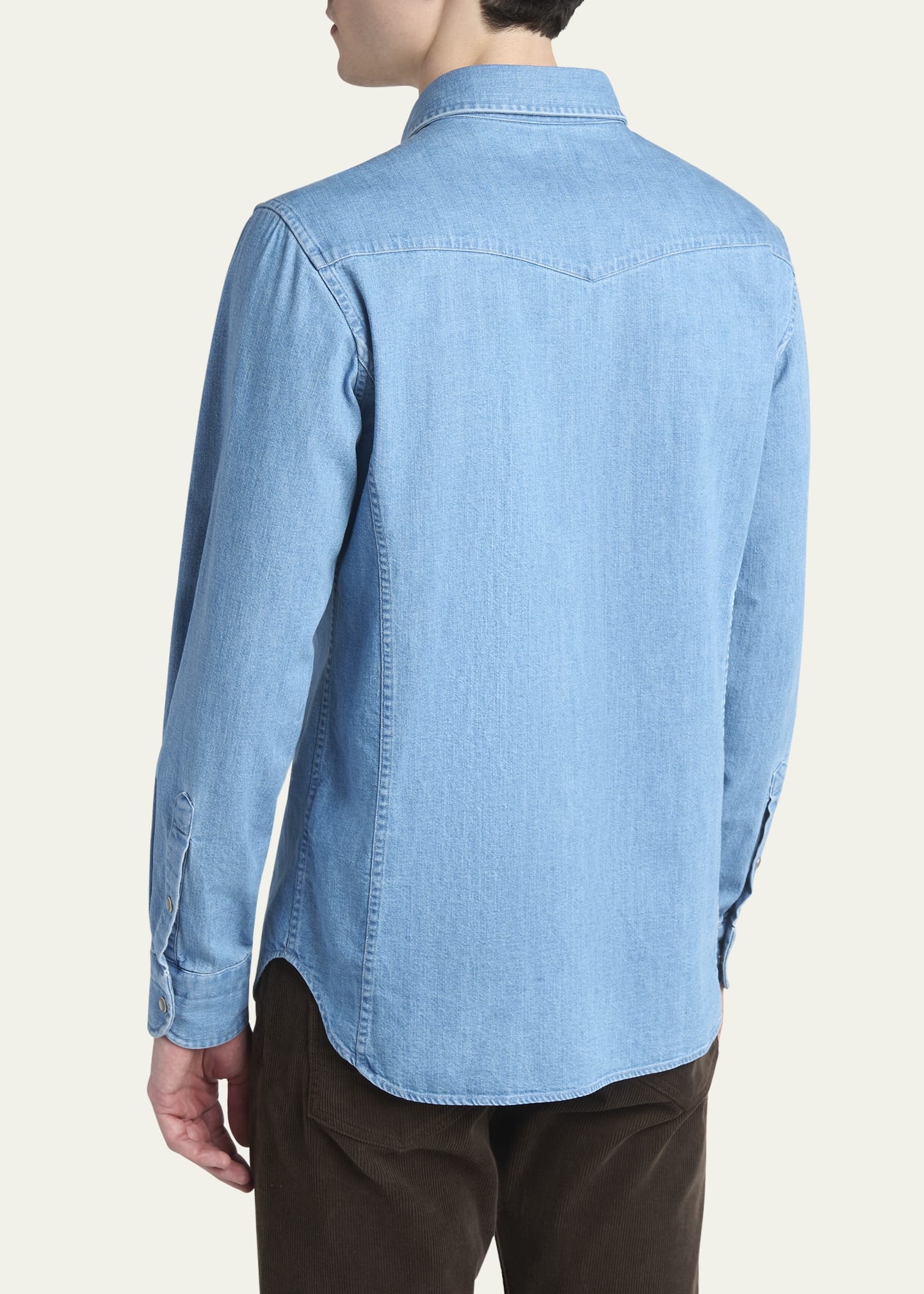 Men's Light Japanese Denim Slim Fit Western Shirt - 3