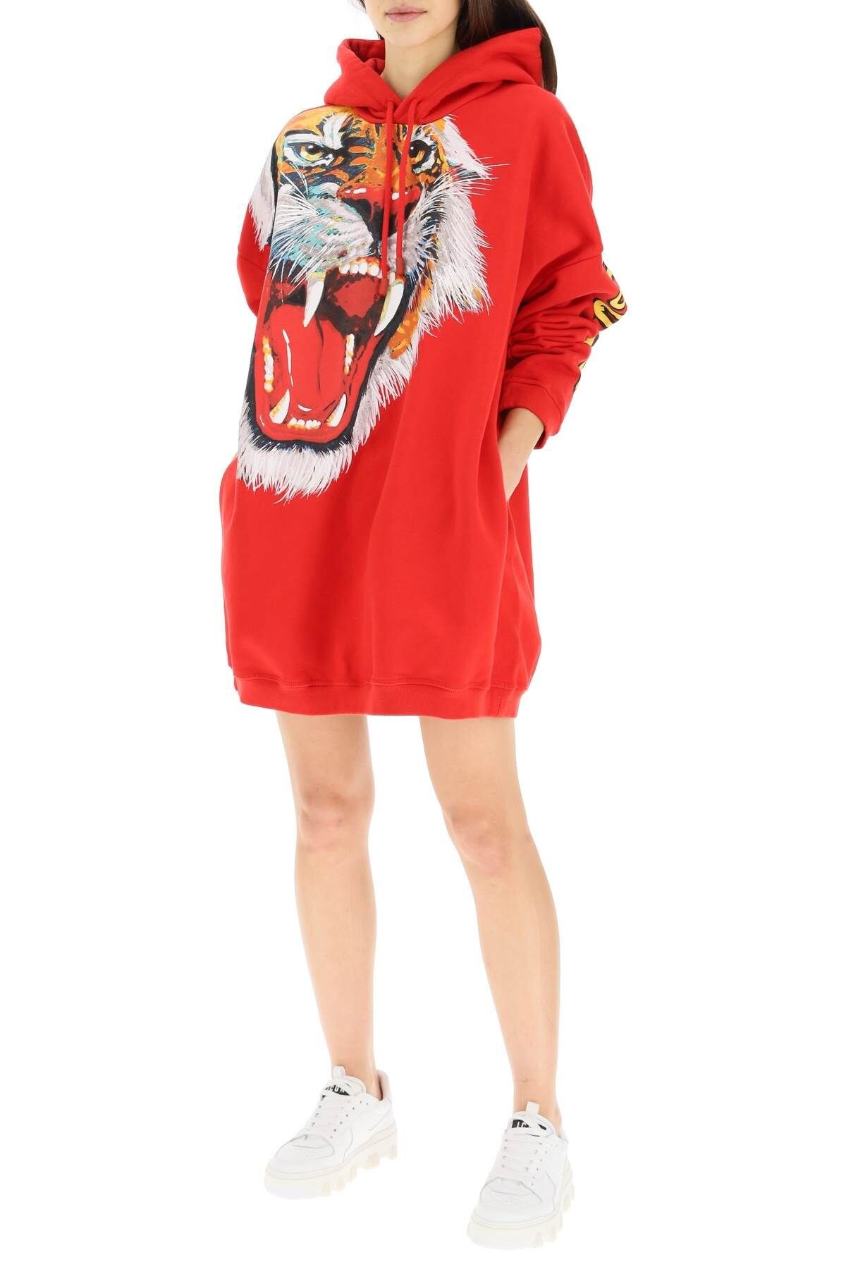 TIGER PRINT FLEECE DRESS - 2