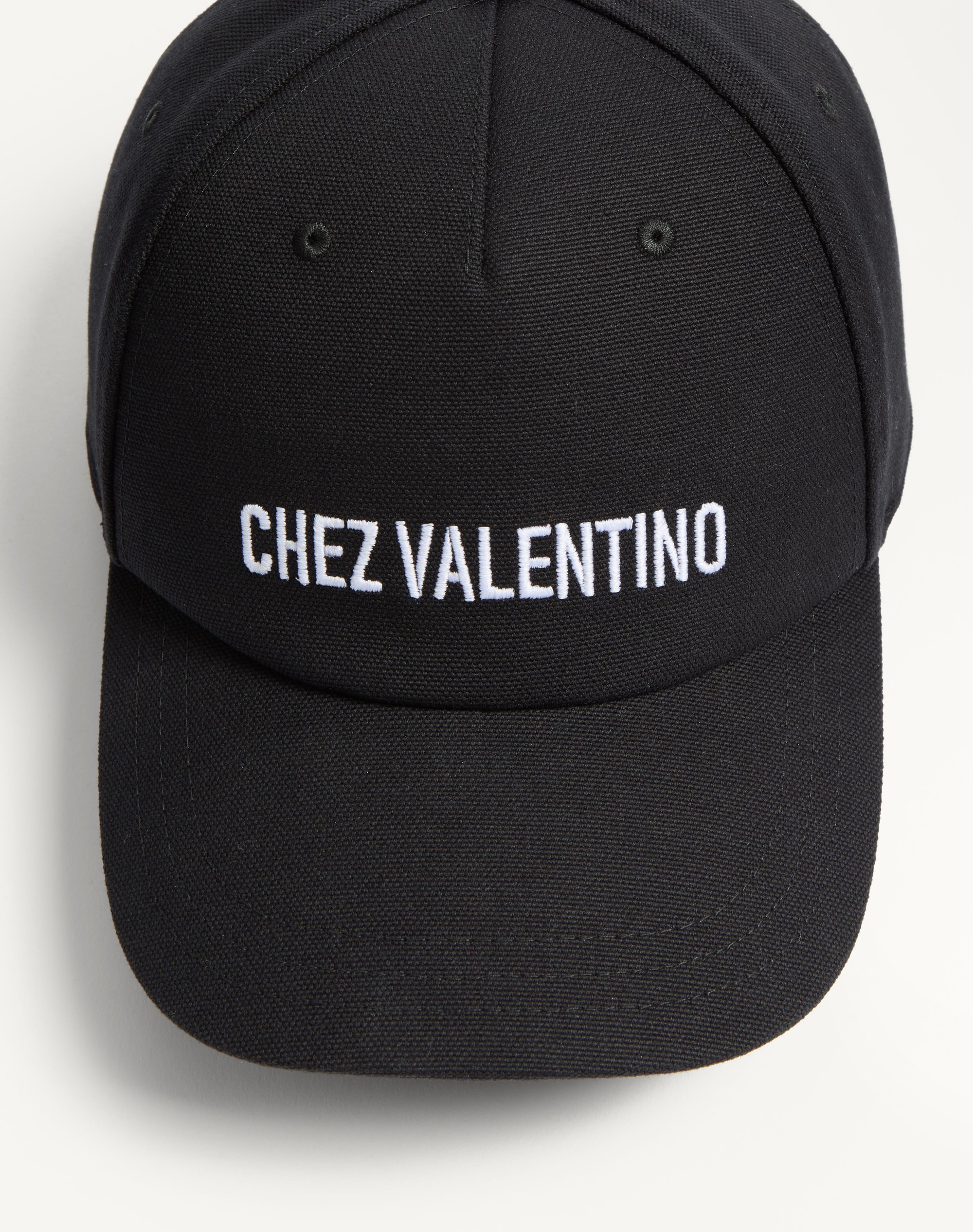 CHEZ VALENTINO COTTON BASEBALL CAP WITH EMBROIDERY - 5