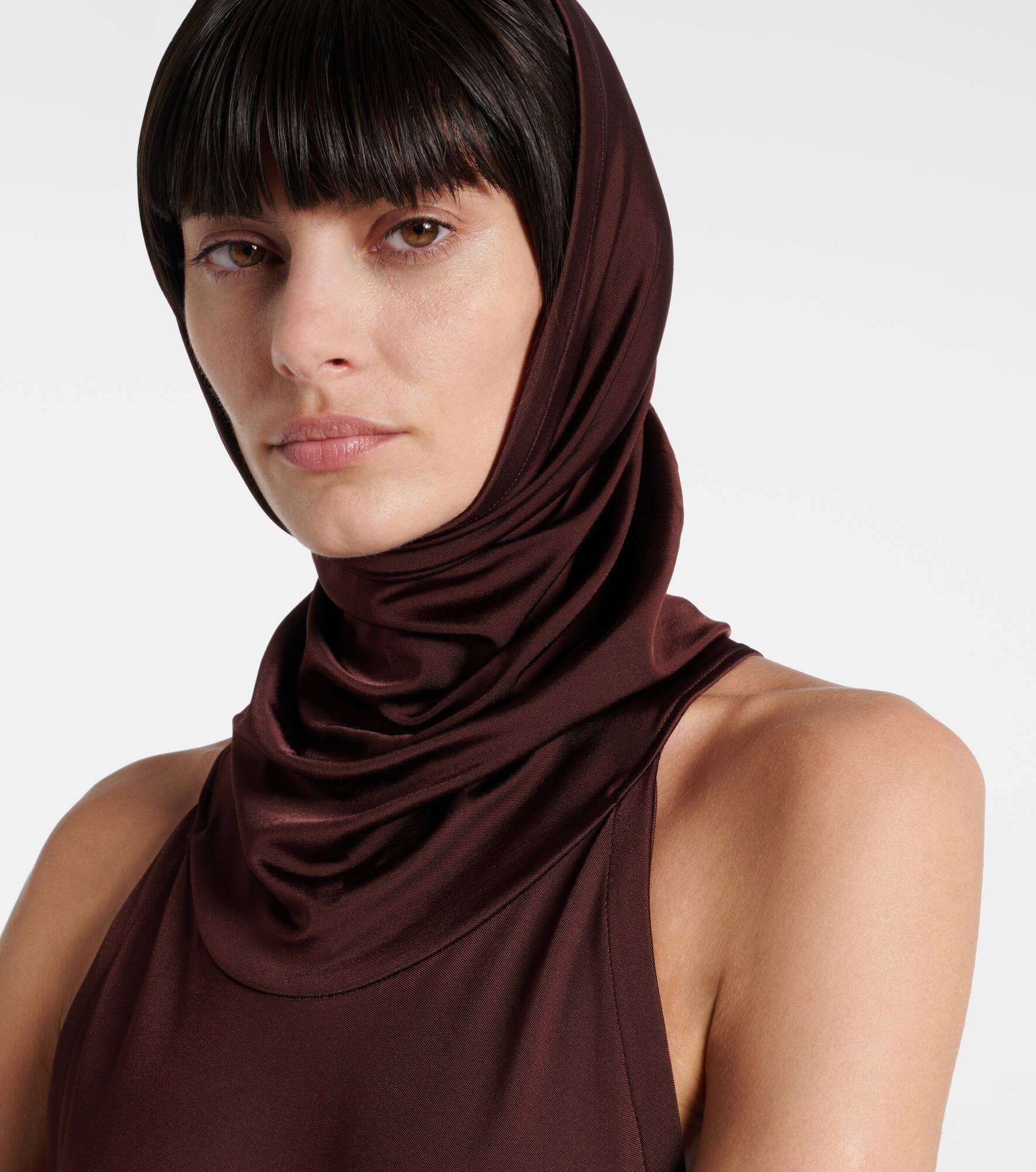 Hooded jersey midi dress - 6