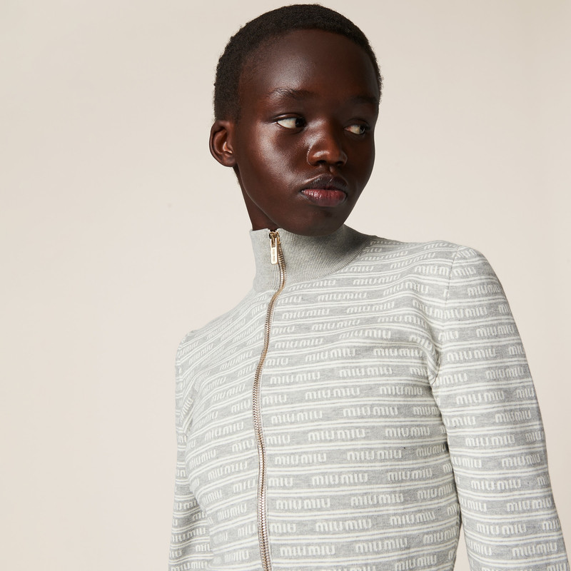Miu Miu Cotton knit cardigan outlook