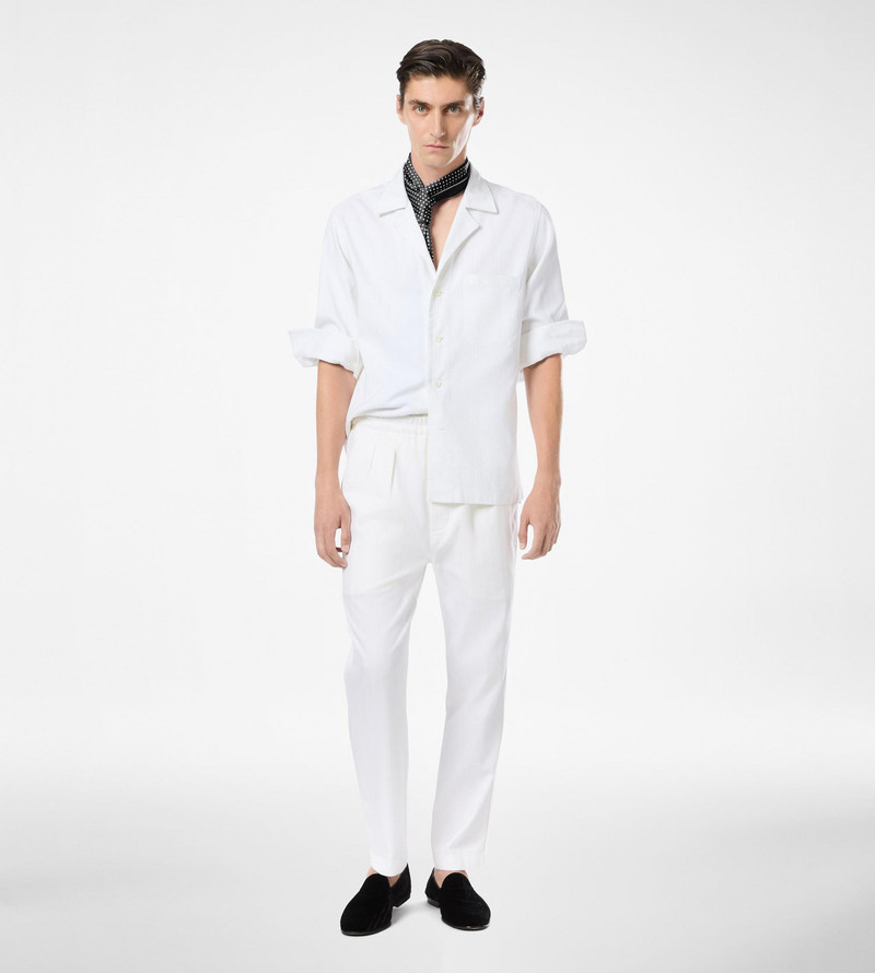 HERRINGBONE STRIPE PLEATED LOUNGE PANT 3