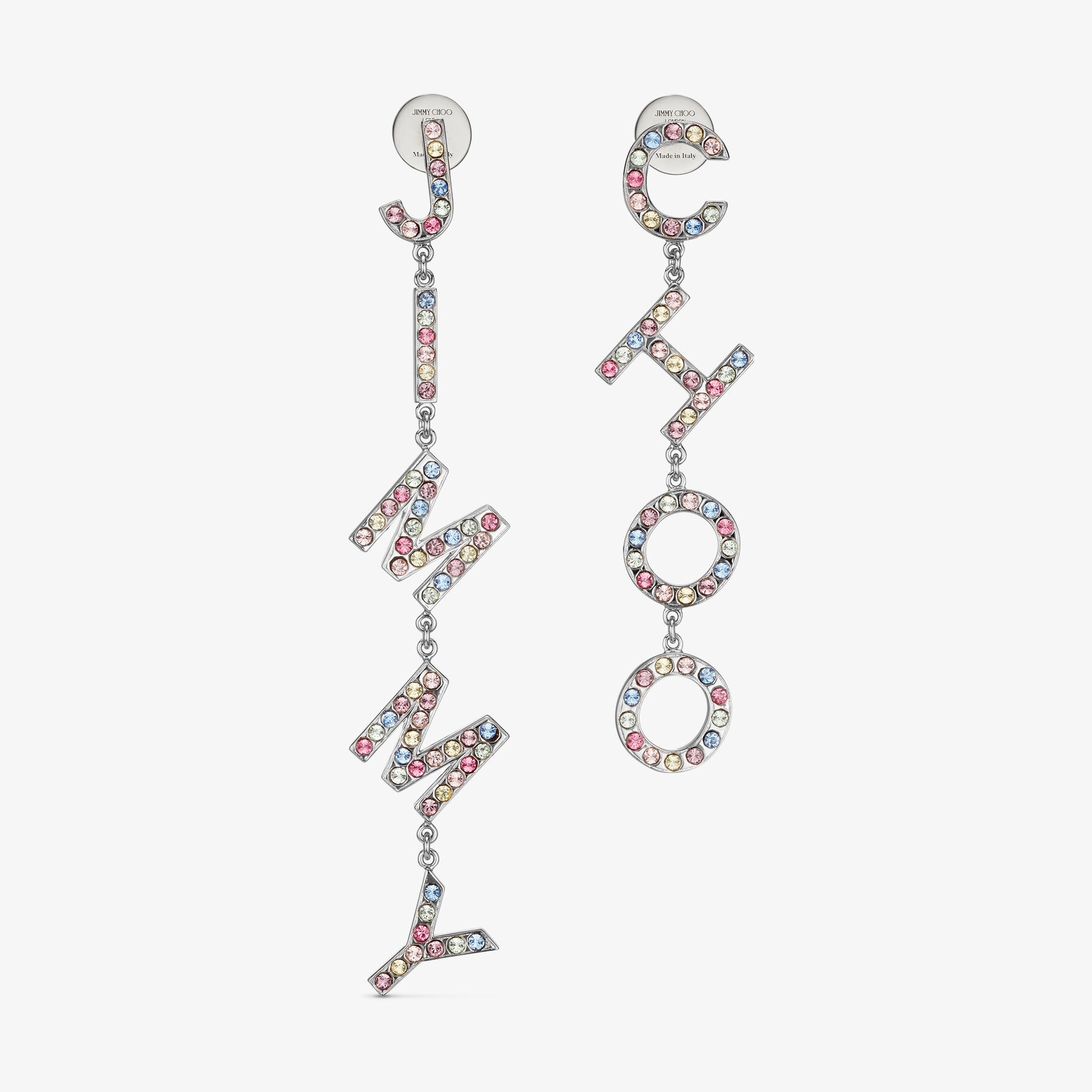 Jimmy Choo Earring
Silver-Finish Metal Jimmy Choo Earrings with Multi-colour Crystals - 1