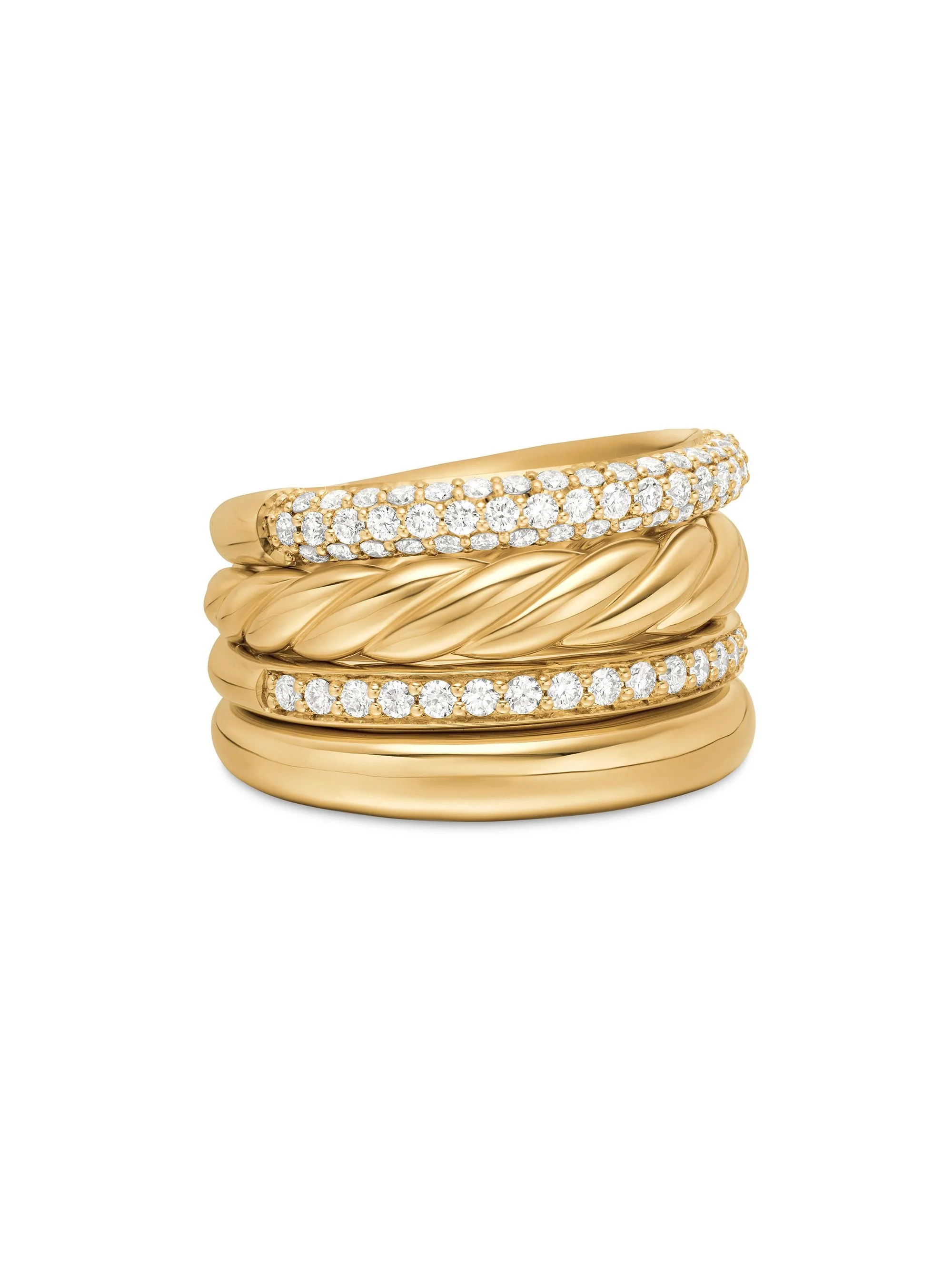 Women's DY Mercer Multi Row Ring In 18K Yellow Gold - Gold - 1