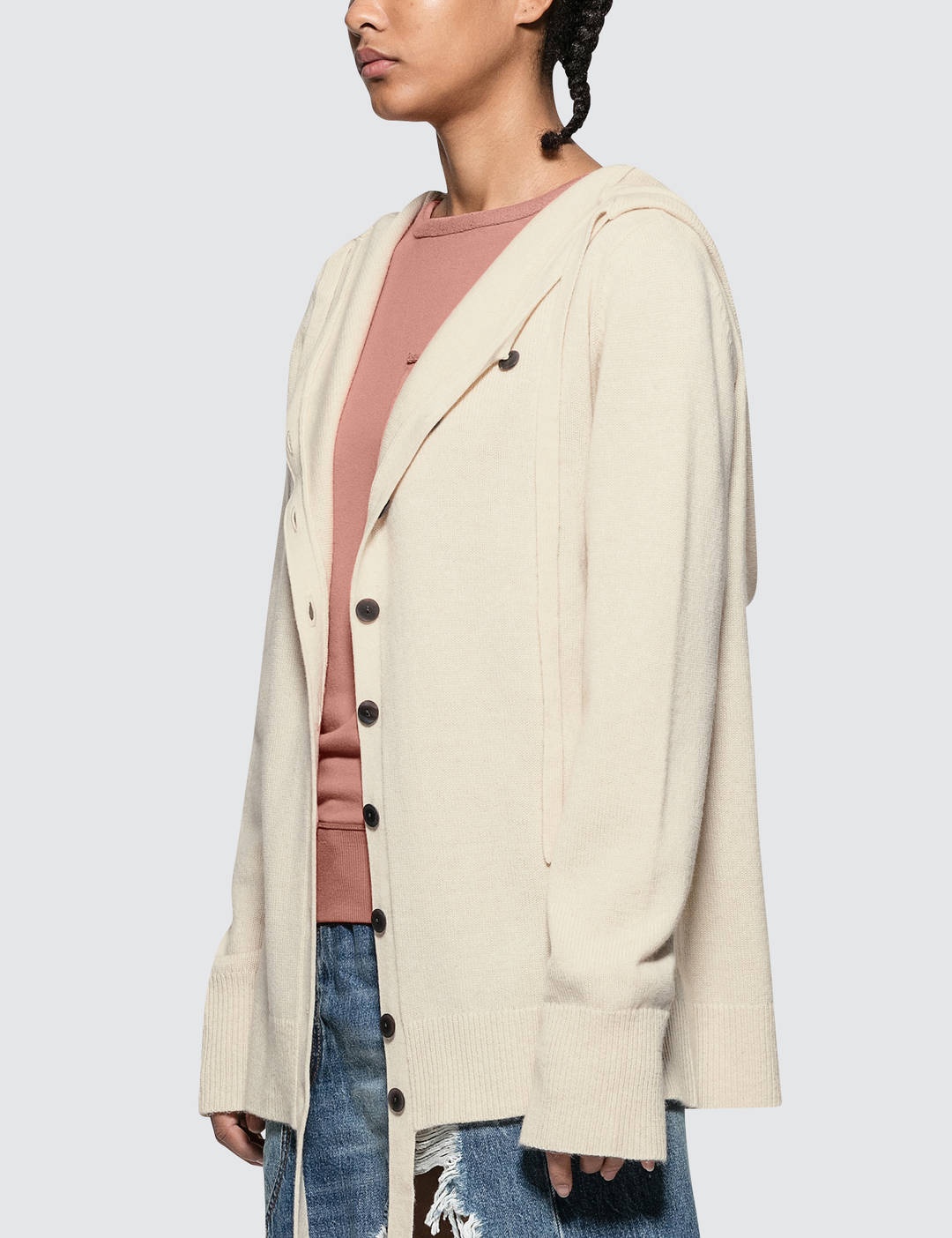 Wool Cashmere Hooded Cardigan - 2