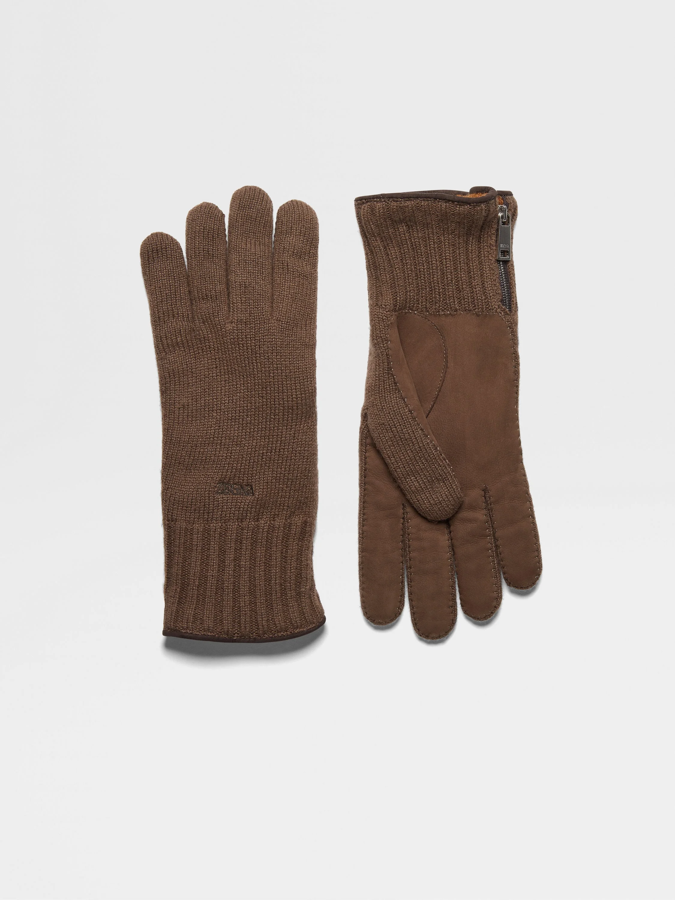 BROWN OASI CASHMERE GLOVES - 1
