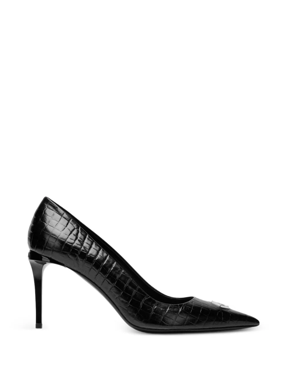 croco-print logo pumps - 1