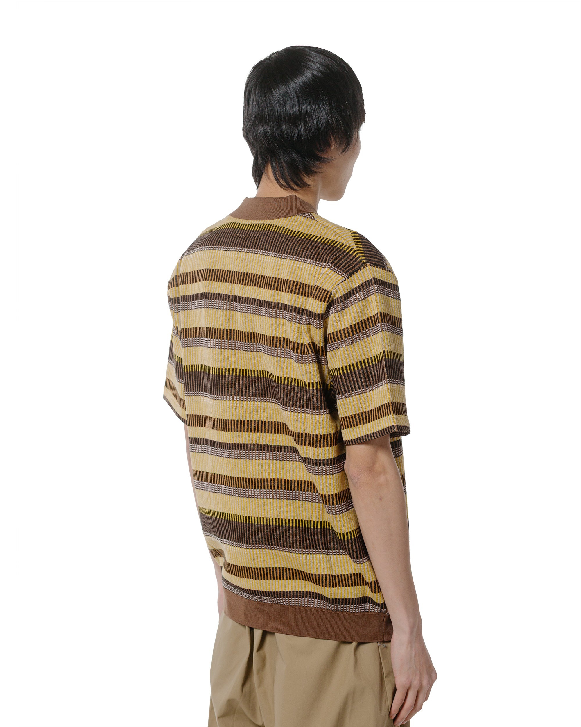 Half Zip Knit Polo Brown - 3