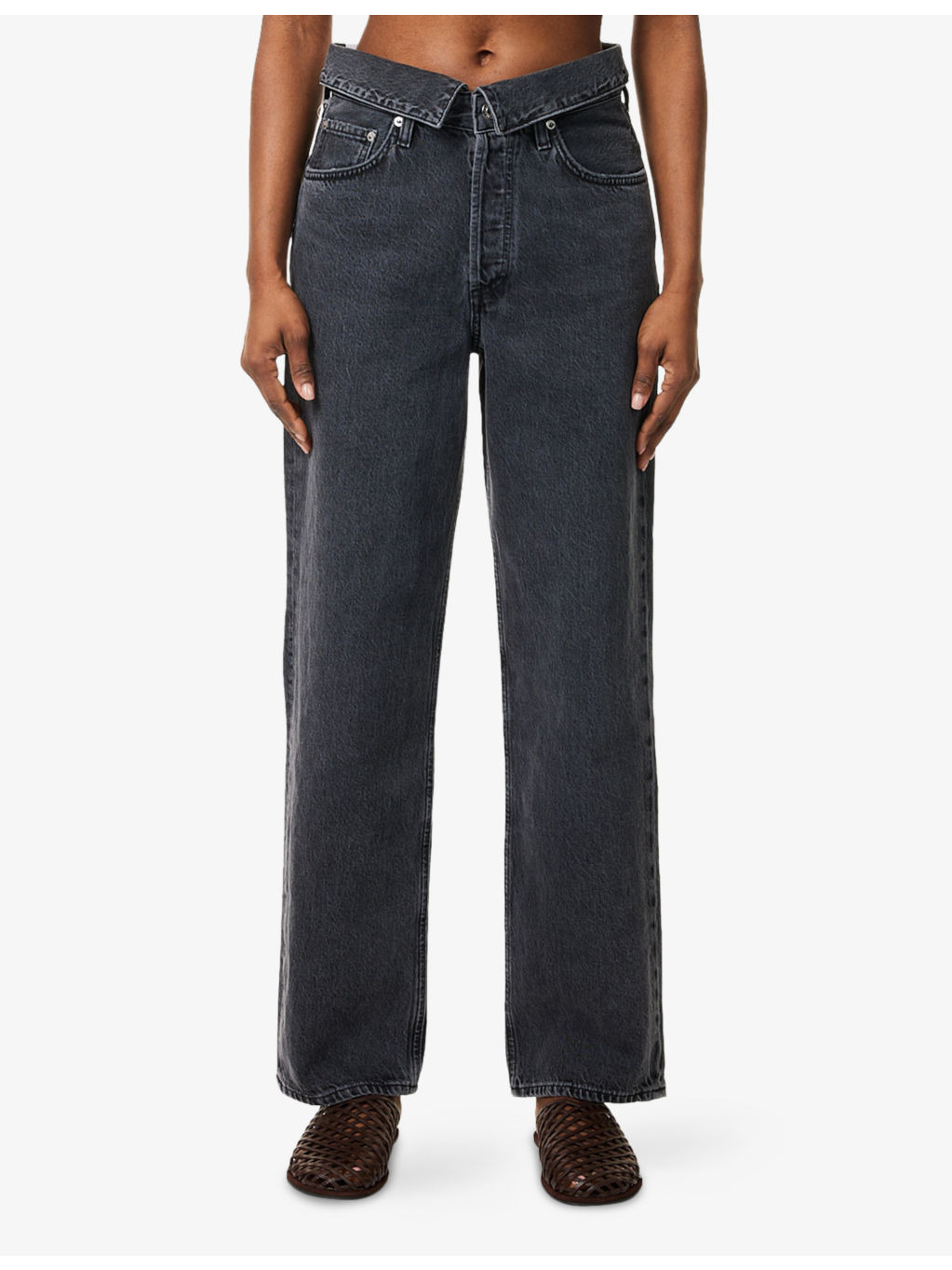Echo Taper-Leg Foldover-Waist Denim Jeans - 3
