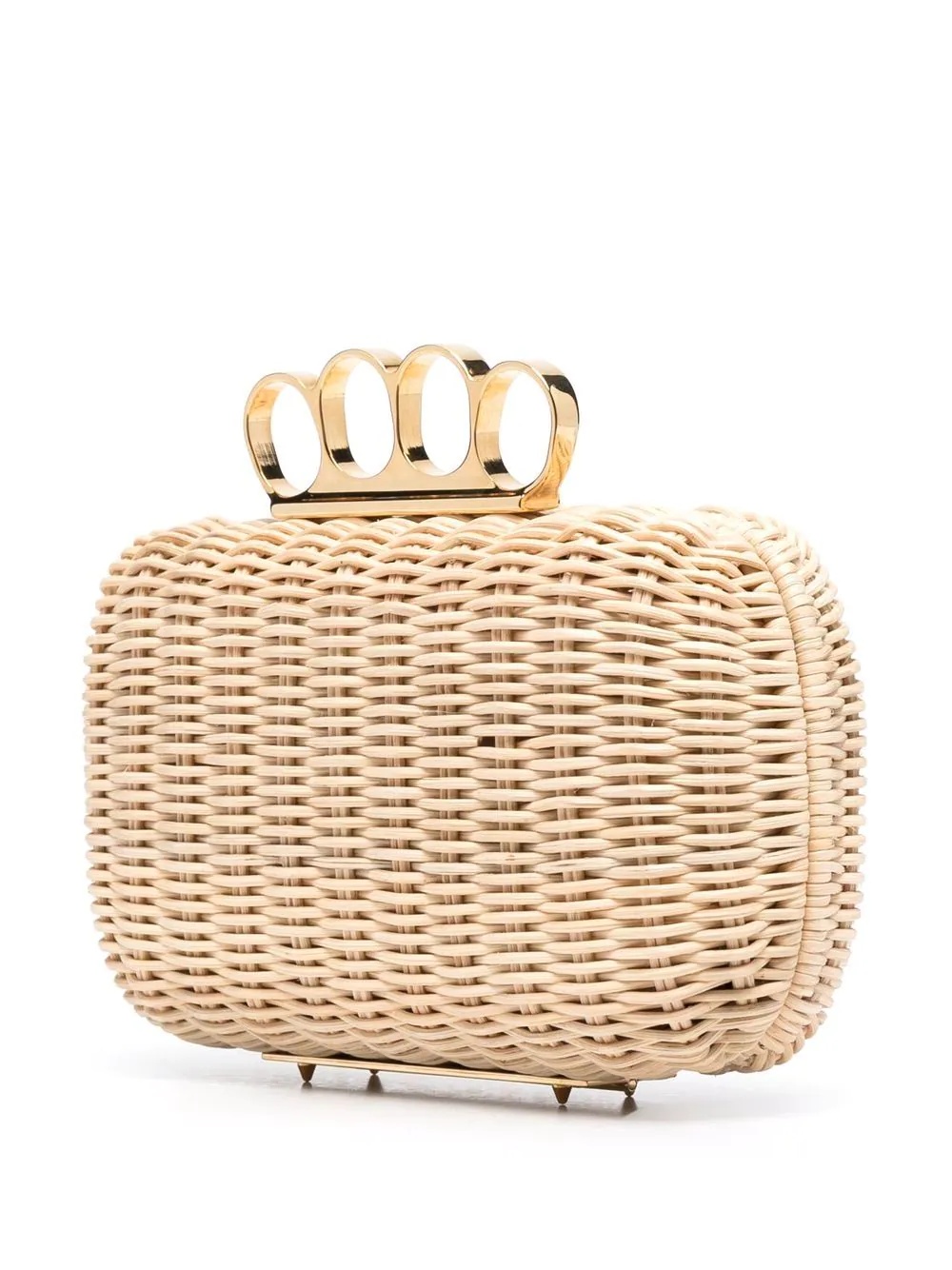 knuckle handle woven clutch - 3