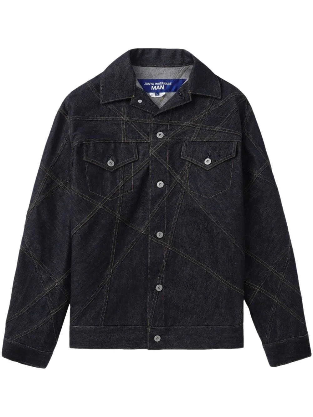 contrast-stitching denim jacket - 1