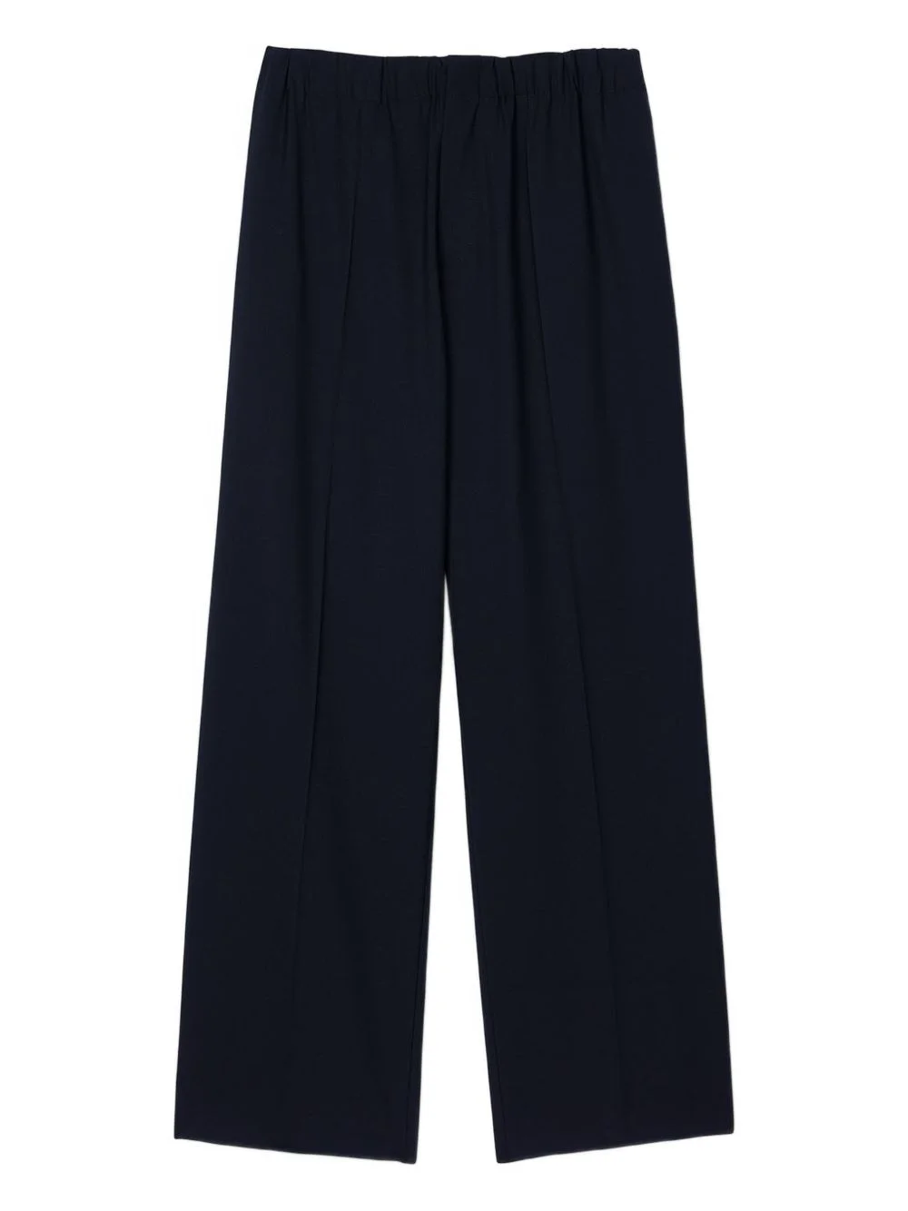 elasticated-waistband straight-leg trousers - 1