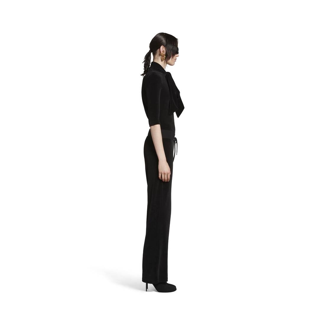 Women's Scarf Fitted Turtleneck in Black - 3