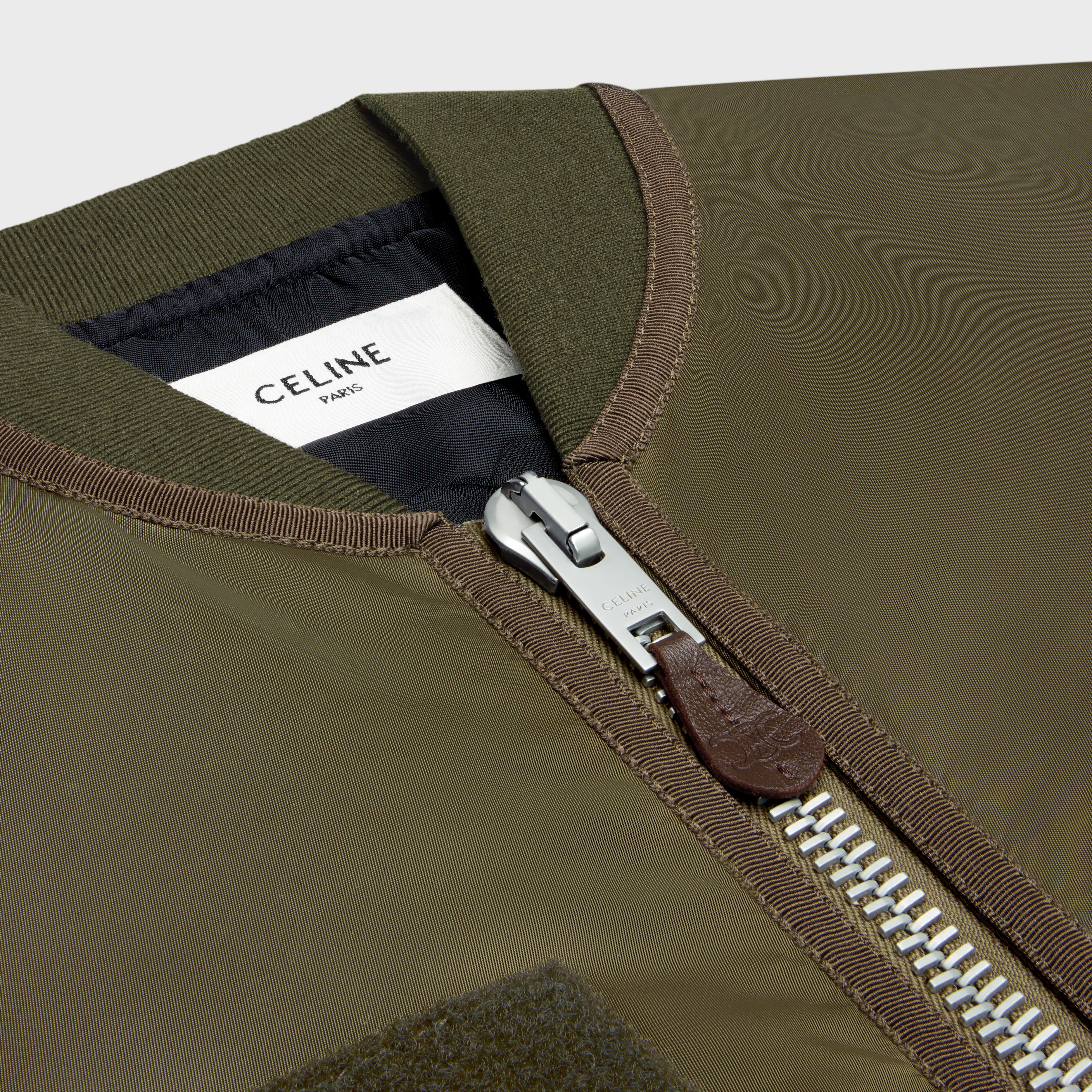 cropped bomber jacket in nylon twill - 3