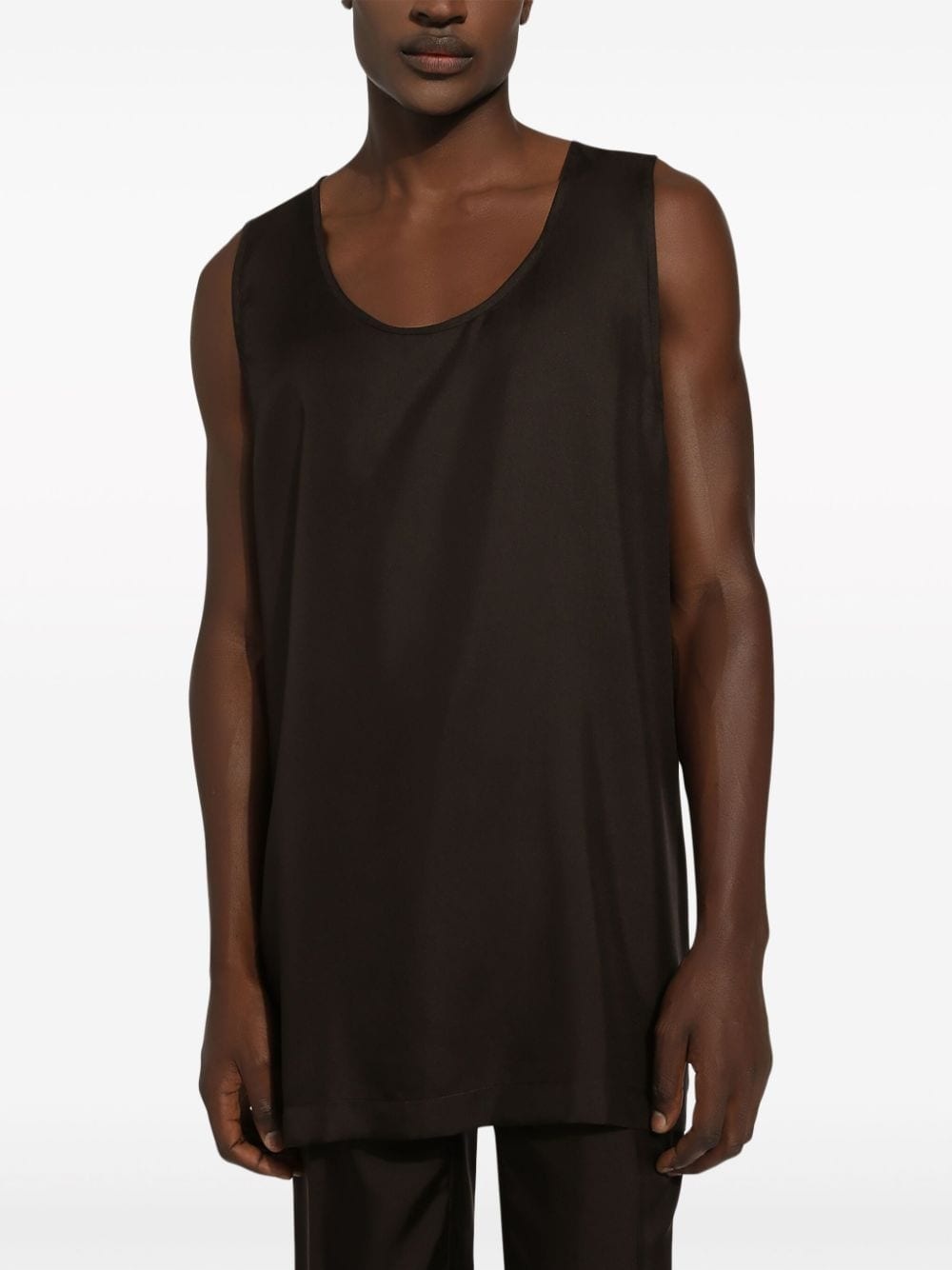 scoop-neck silk tank top - 2