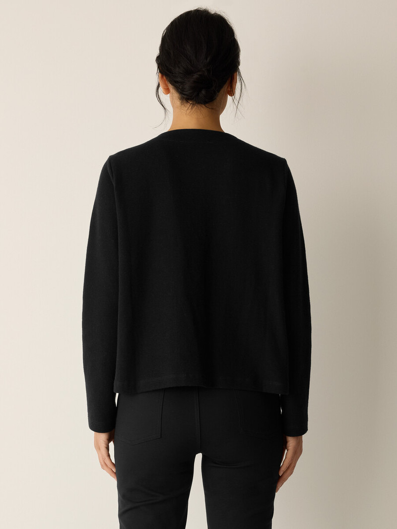 Doubleknit Organic Cotton Stripe Round Neck Jacket 4