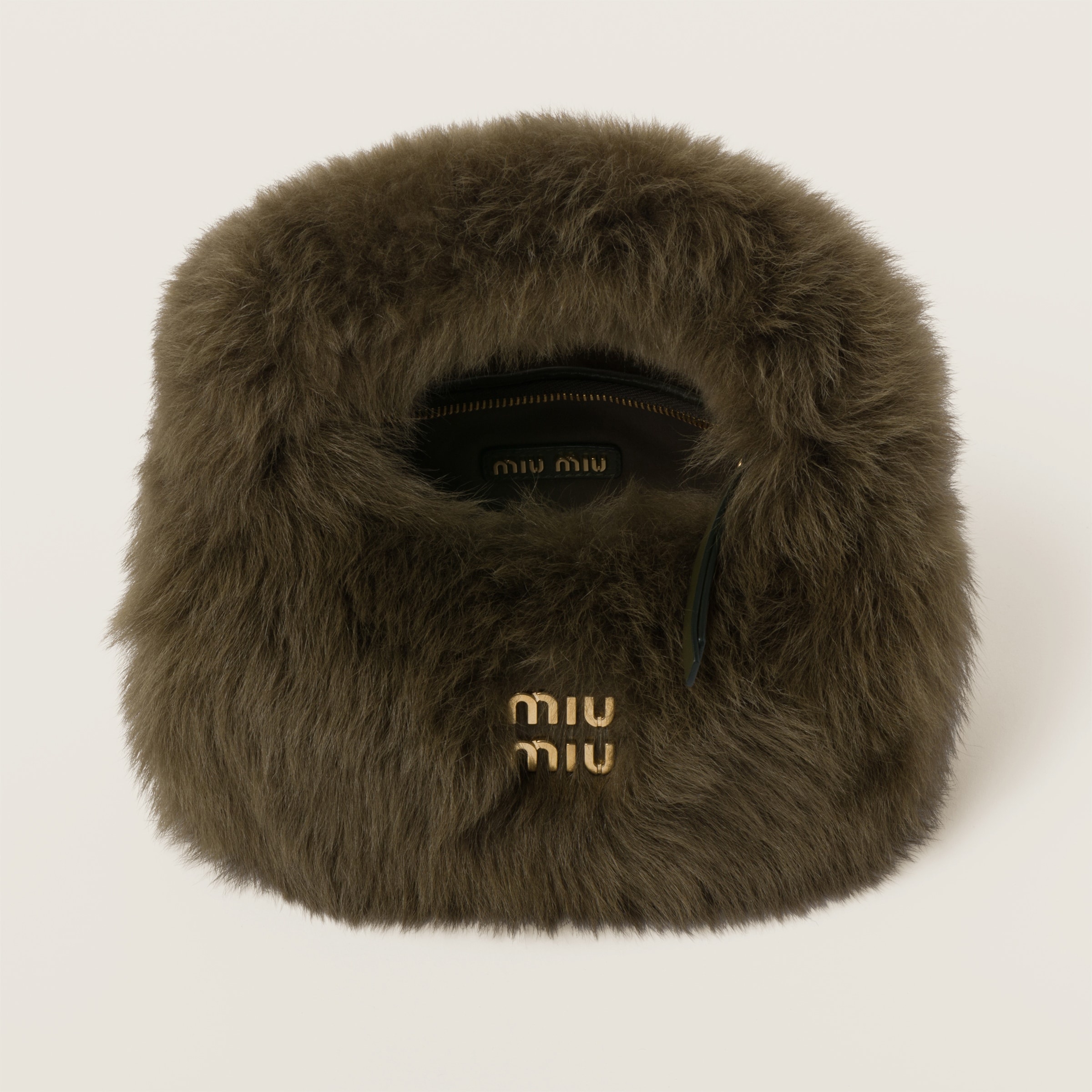 Wander shearling hobo bag with leather details - 5