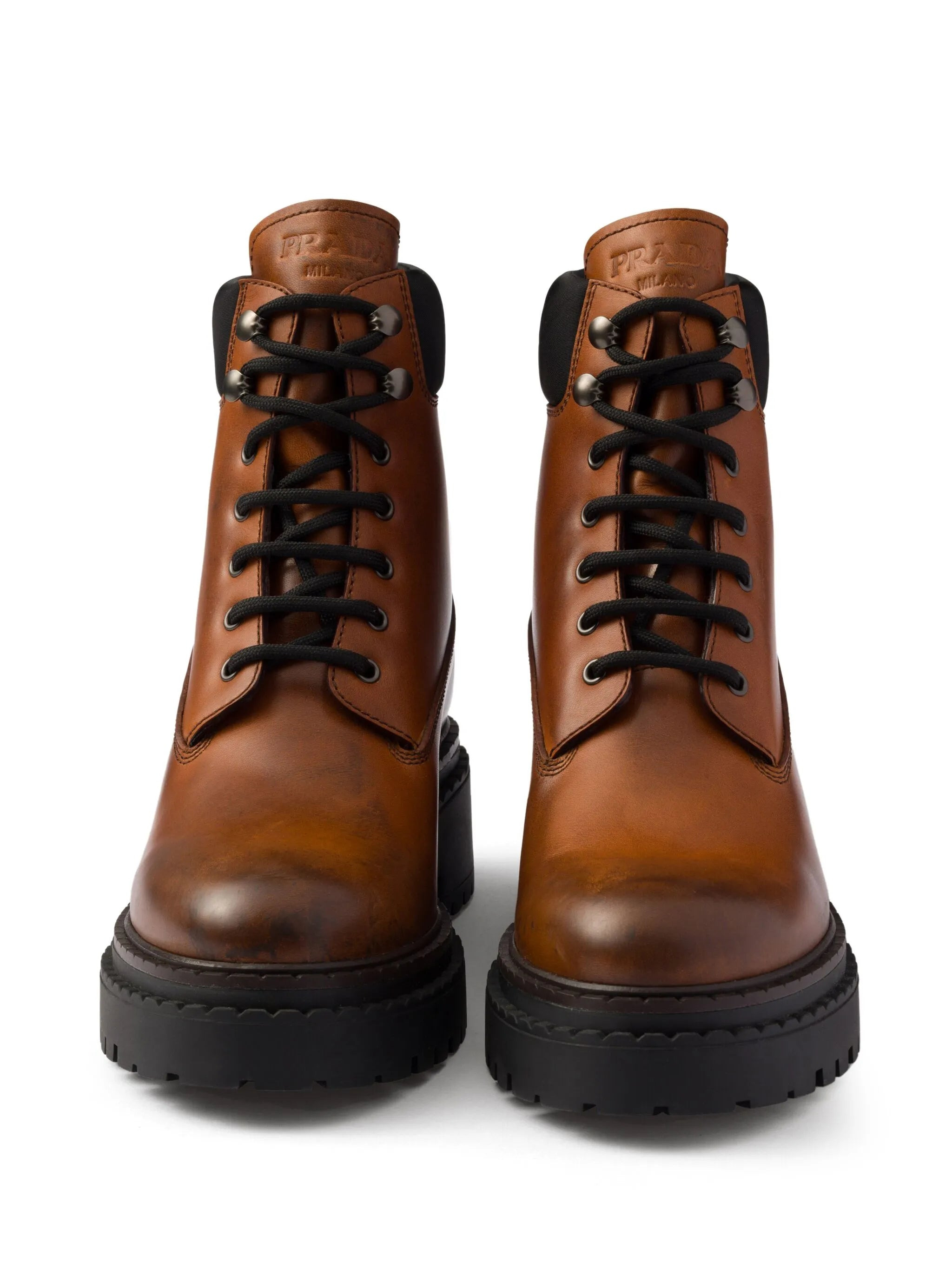 leather combat booties - 5