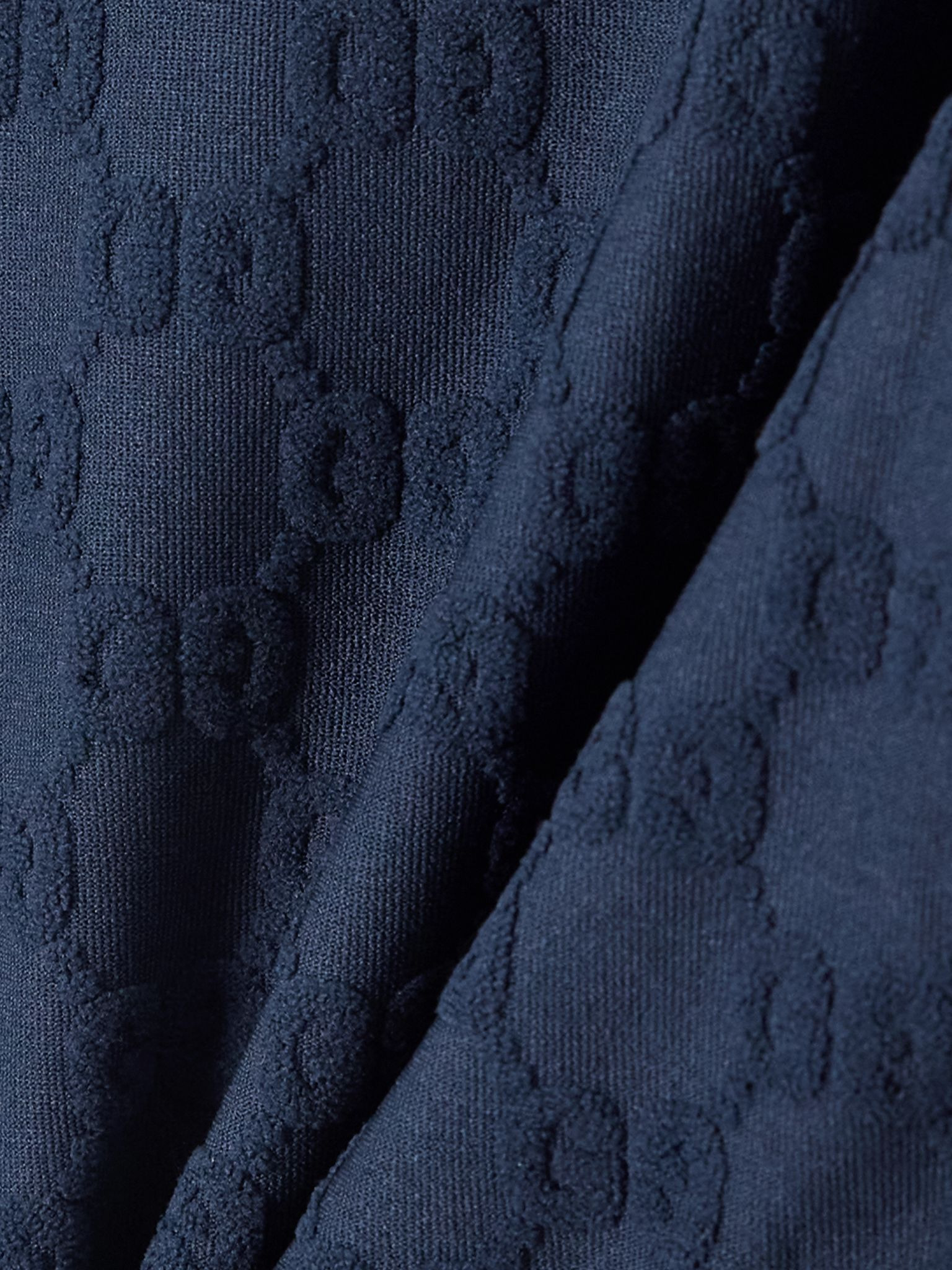 Piped terry-jacquard swimsuit Blue - 4