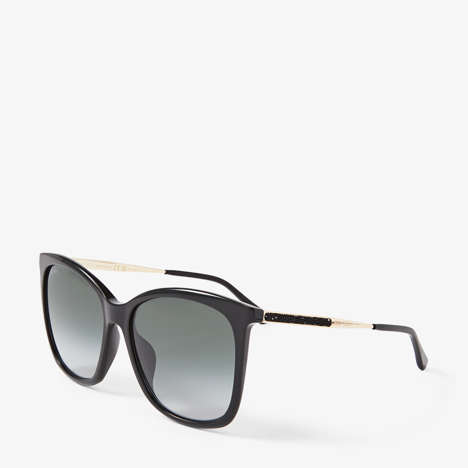 Nerea/G
Black Square Frame Sunglasses with Swarovski Crystals - 3