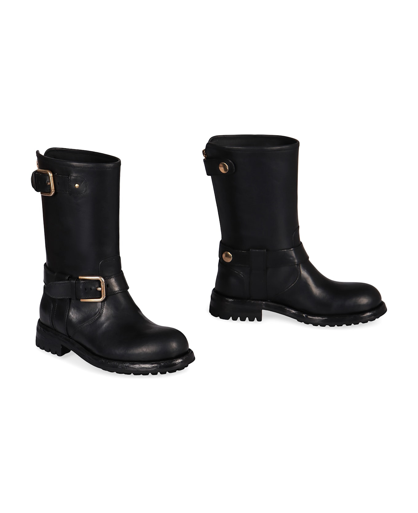 Leather Biker Boots - 3