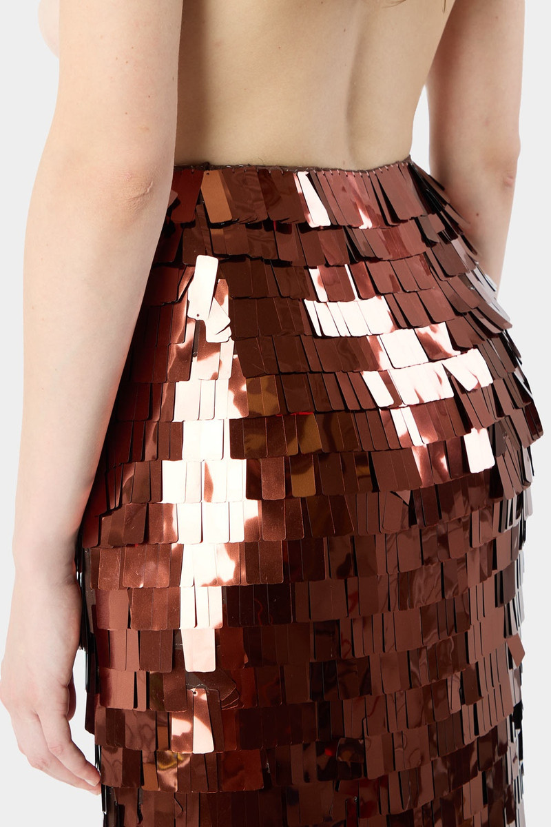 LONG SPLIT SKIRT / bronze 4