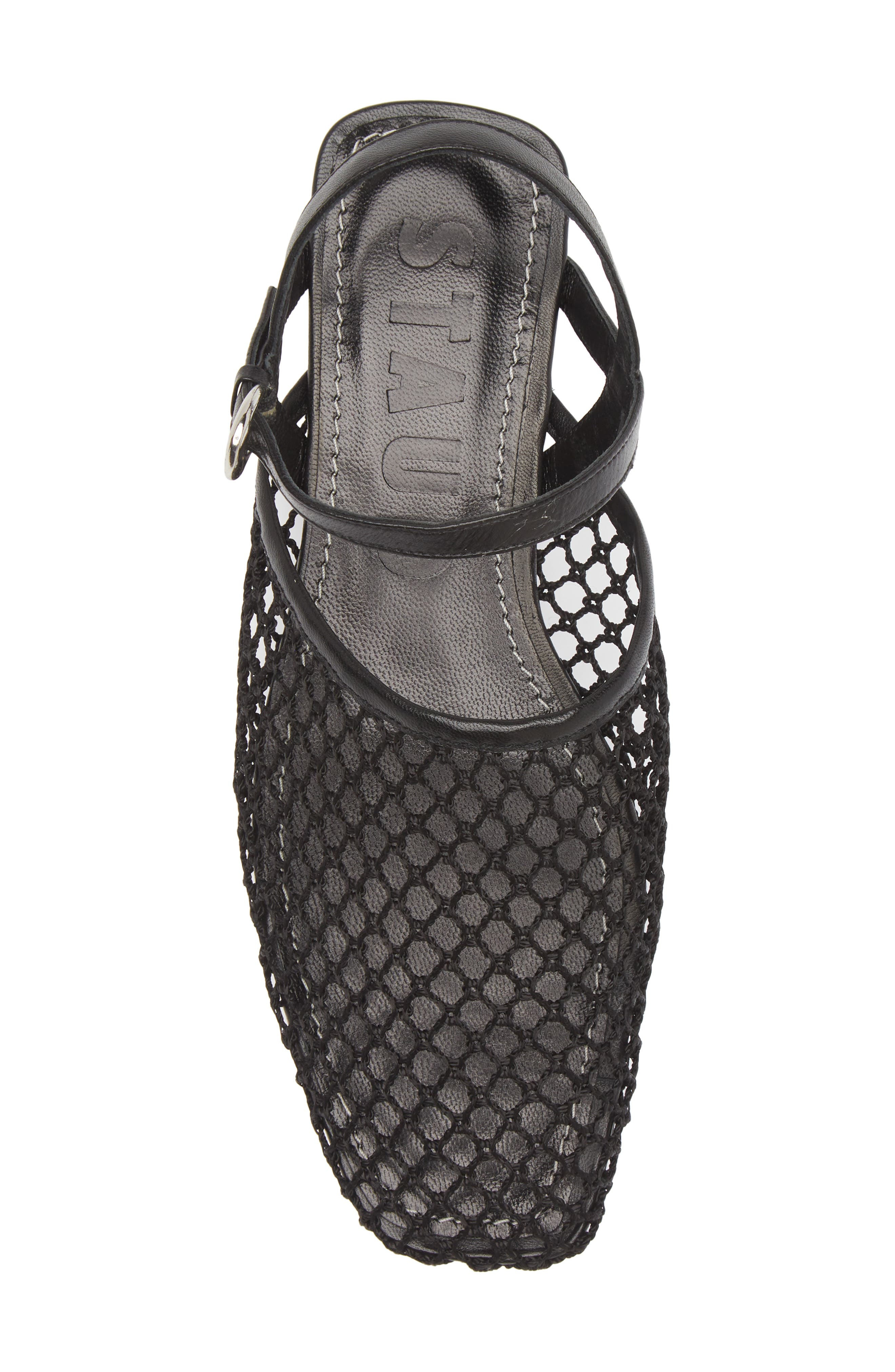 STAUD Rete Slingback Flat in Black Netting at Nordstrom - 5