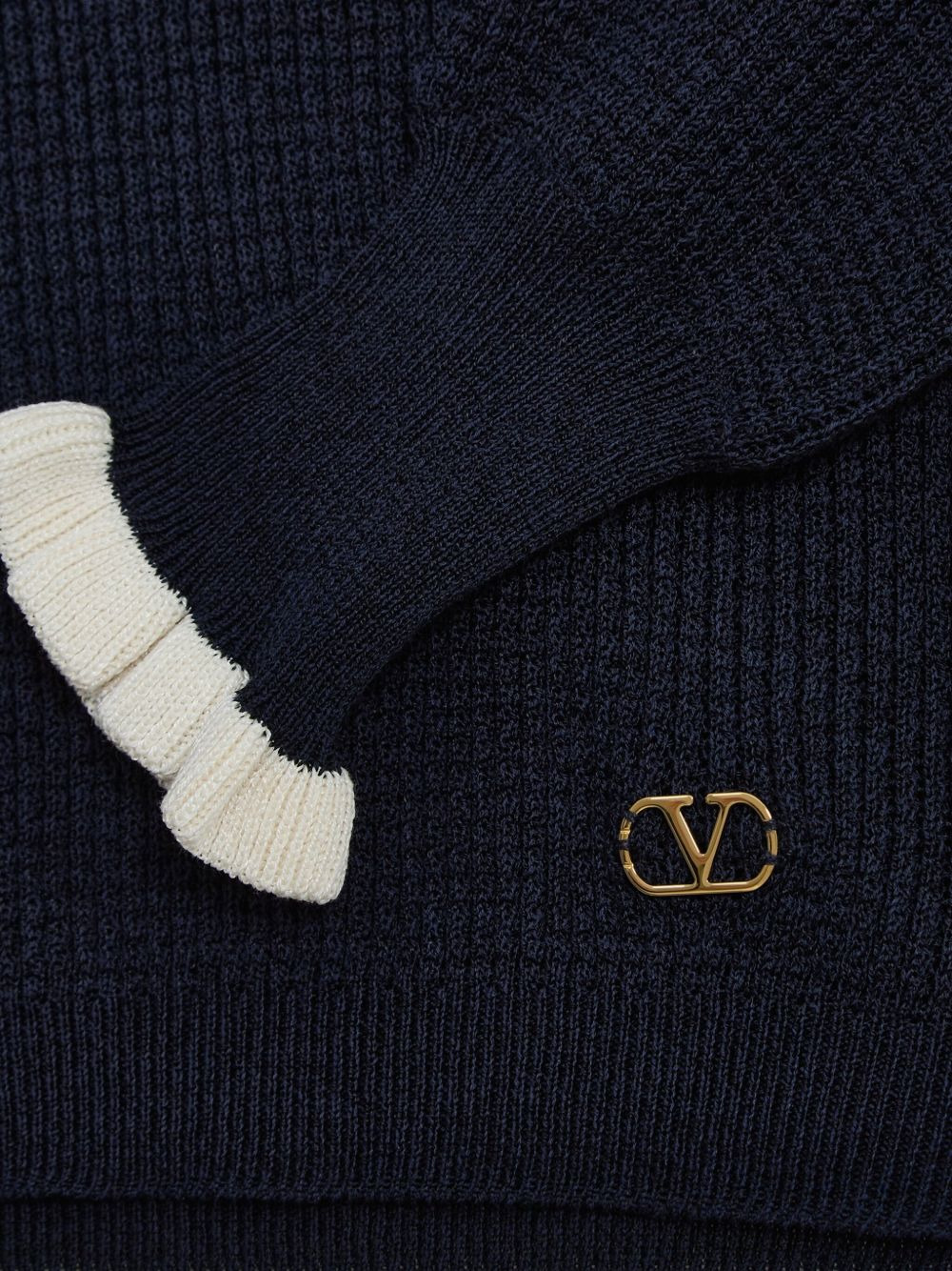 ribbed-knit ruffled-cuff sweater - 3
